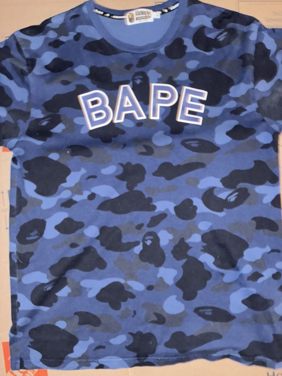 Bape Navy Blue Bape Tee Size US XL / EU 56 / 4 - 2 Thumbnail