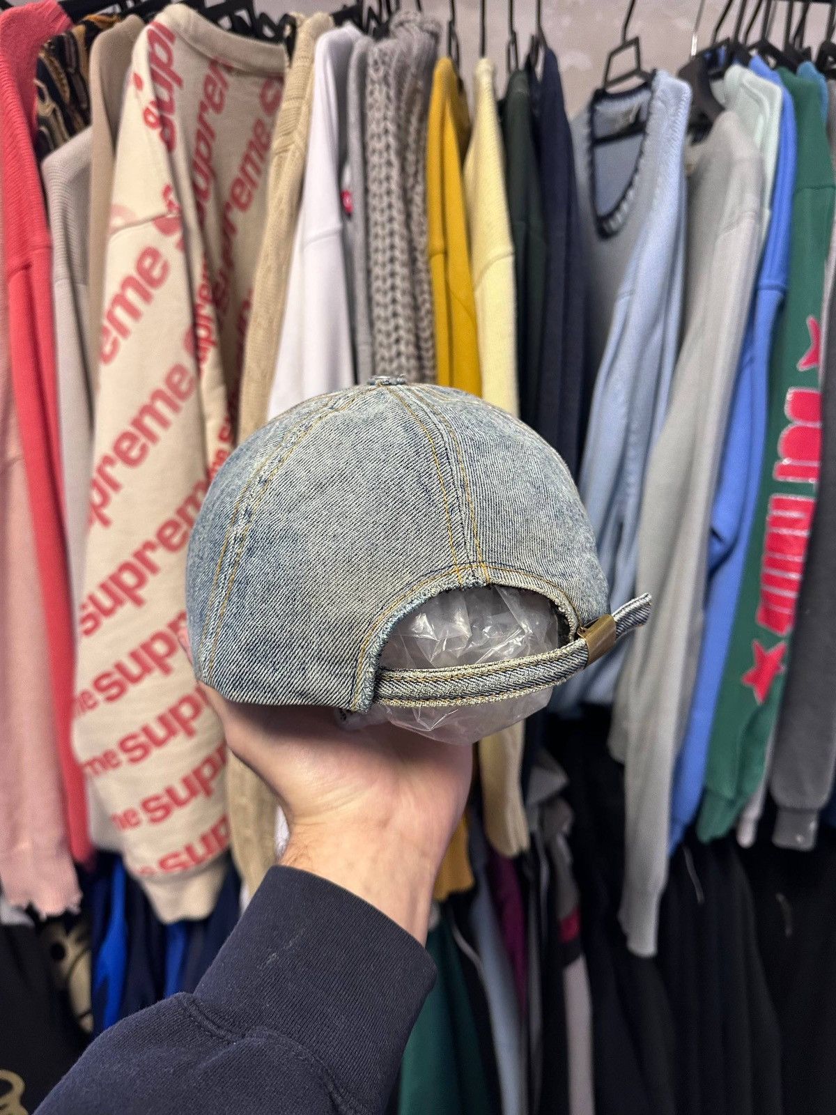 Nike Vintage 90s Nike Swoosh Denim Cap Rare Size ONE SIZE - 5 Thumbnail
