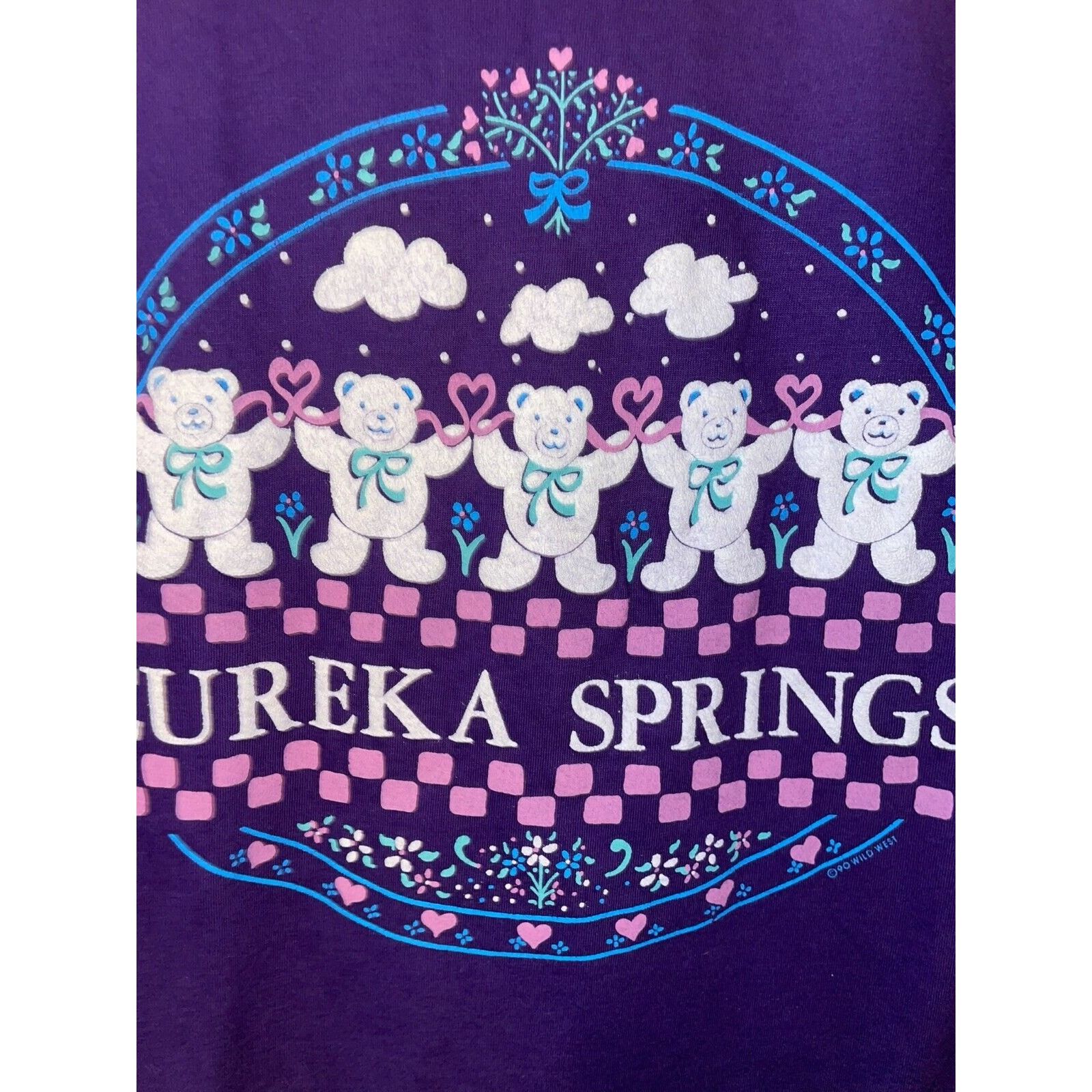 Jerzees Vintage Eureka Springs Shirt Teddy Bear Purple Tee VTG 90s L Size US L / EU 52-54 / 3 - 3 Thumbnail