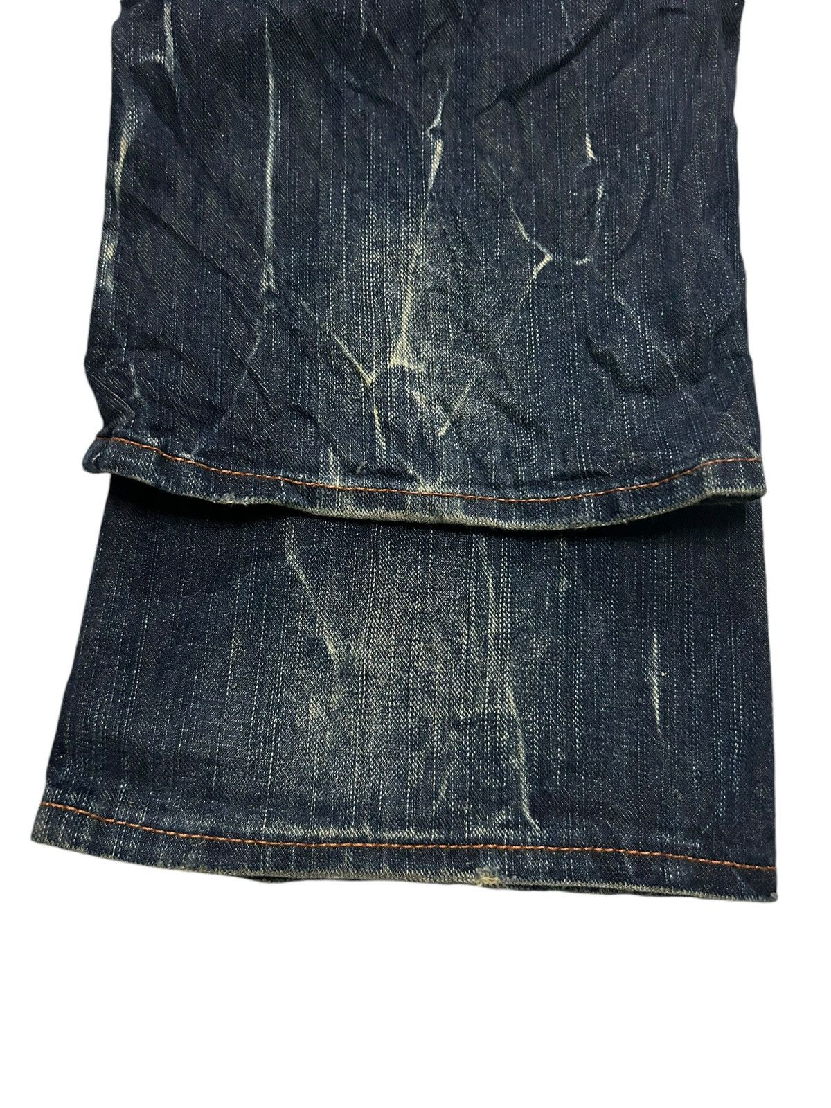 If Six Was Nine × KMRii × Le Grande Bleu (L.G.B.) FLARE THREE STONES THROW JAPANESE PUNK STYLE DENIM ☠️🎌🎌☠️ Size US 31 - 15 Thumbnail