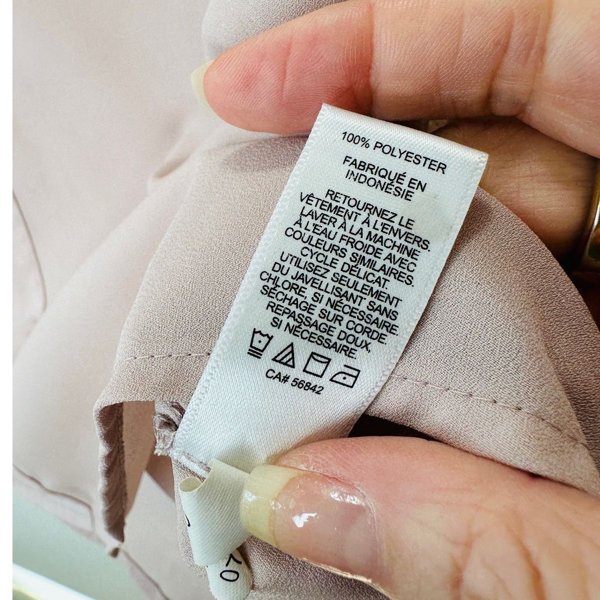 Express Express Pale Peach Two Pocket Zip Front Roll Tab Sleeve Top Size M / US 6-8 / IT 42-44 - 8 Thumbnail