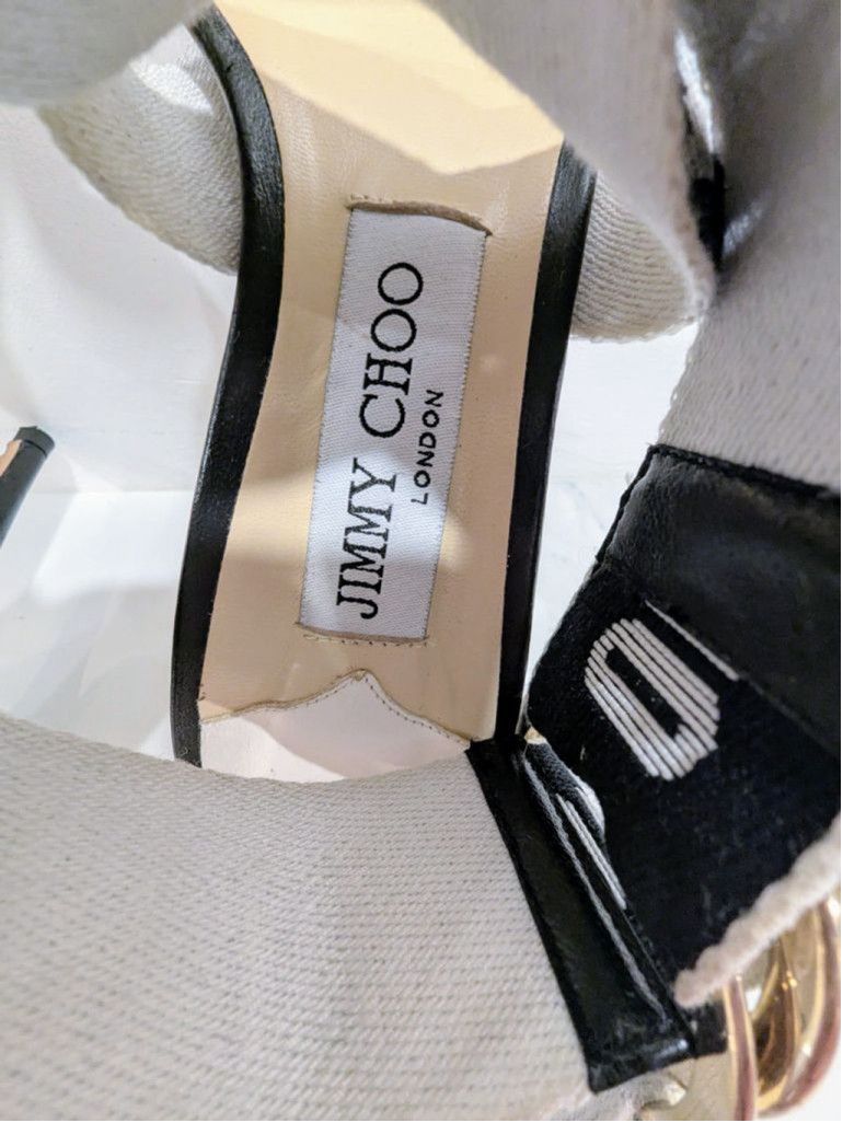 Jimmy Choo Jimmy Choo Sandals Size 8.5 Black and White Size US 8.5 / IT 38.5 - 11 Thumbnail