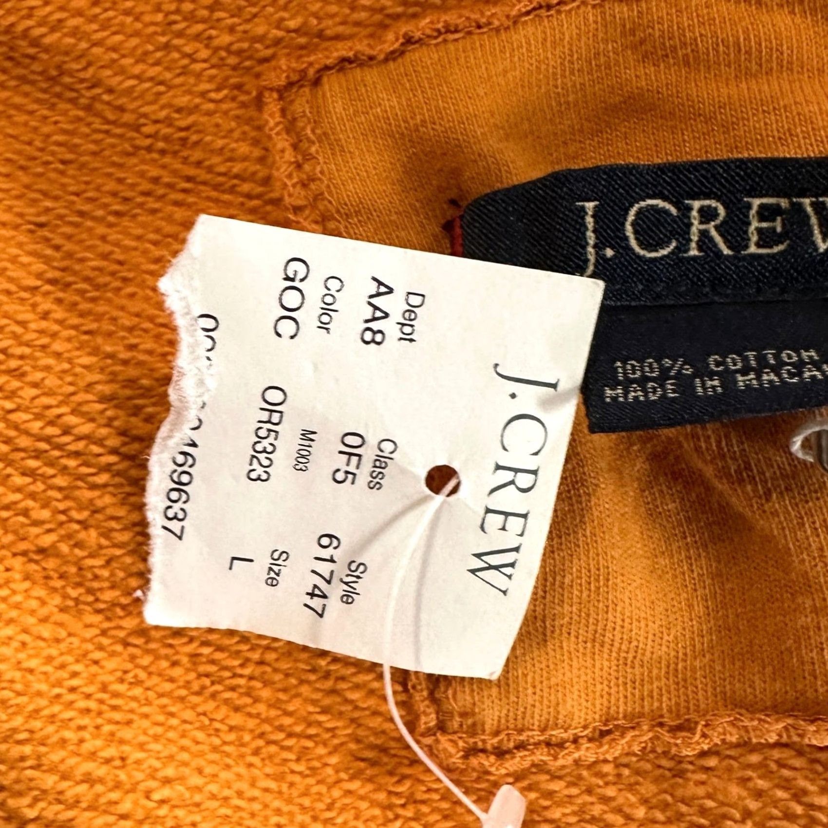 J.Crew J. Crew Polo Sweatshirt Men Large Orange Quarter Zip Collared Pullover 100% Cotton NEW Size US L / EU 52-54 / 3 - 6 Thumbnail