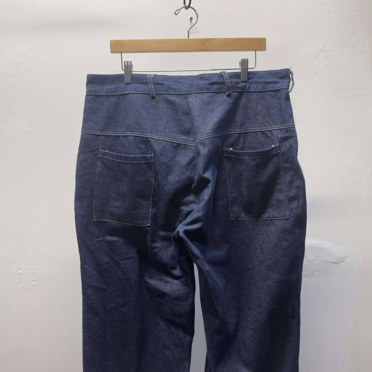 Vintage 80s Dark Wash Baggy Wide Leg Denim Jeans ERD Grunge Chrome Size US 37 - 13 Thumbnail