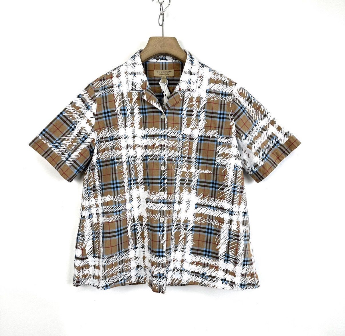 Burberry Burberry Classic Check Graffiti Loose Short Sleeve Shirt K12 Size S / US 4 / IT 40 - 1 Thumbnail