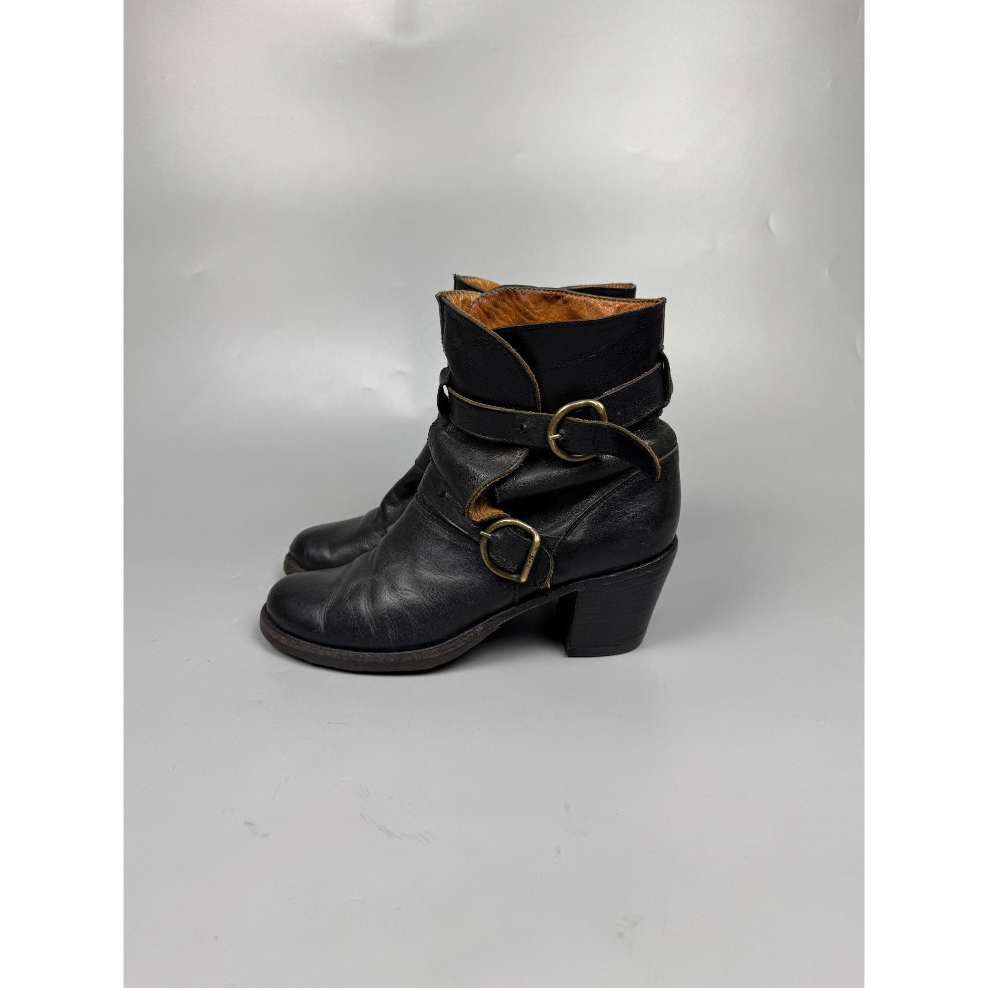 Fiorentini + Baker Fiorentini + Baker Mid Heel Black Leather Boots (Y1240) Size US 9 / IT 39 - 5 Thumbnail