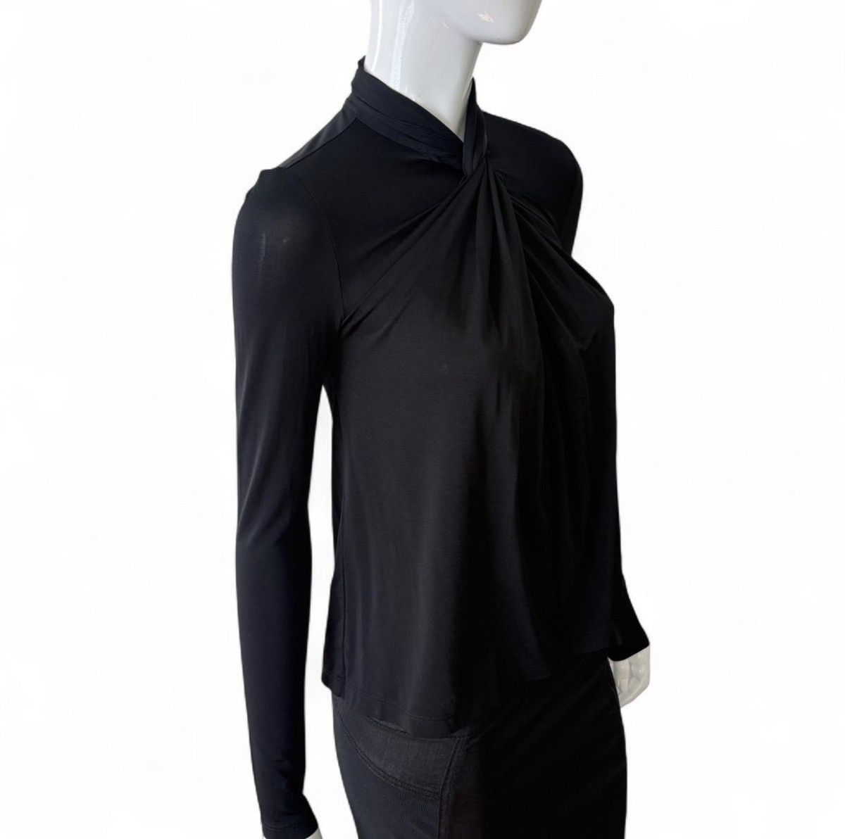 Allsaints All Saints Avant Garde Subversive Black Twisted Drapey Top Size XS / US 0-2 / IT 36-38 - 3 Thumbnail