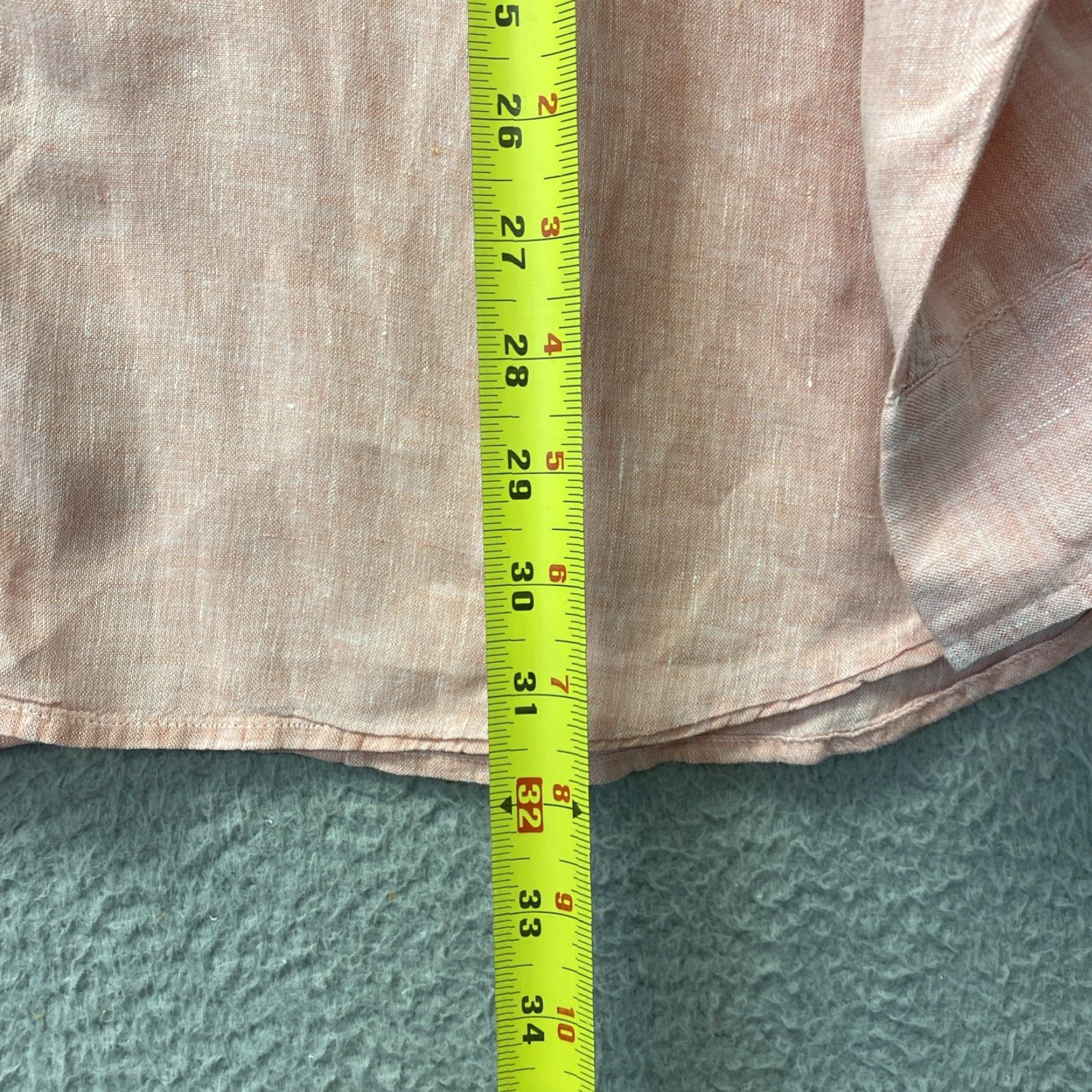 Orvis VINTAGE Orvis Men's Salmon Linen Shirt Long Sleeve Button-Down Casual Summer XL Size US XL / EU 56 / 4 - 6 Thumbnail