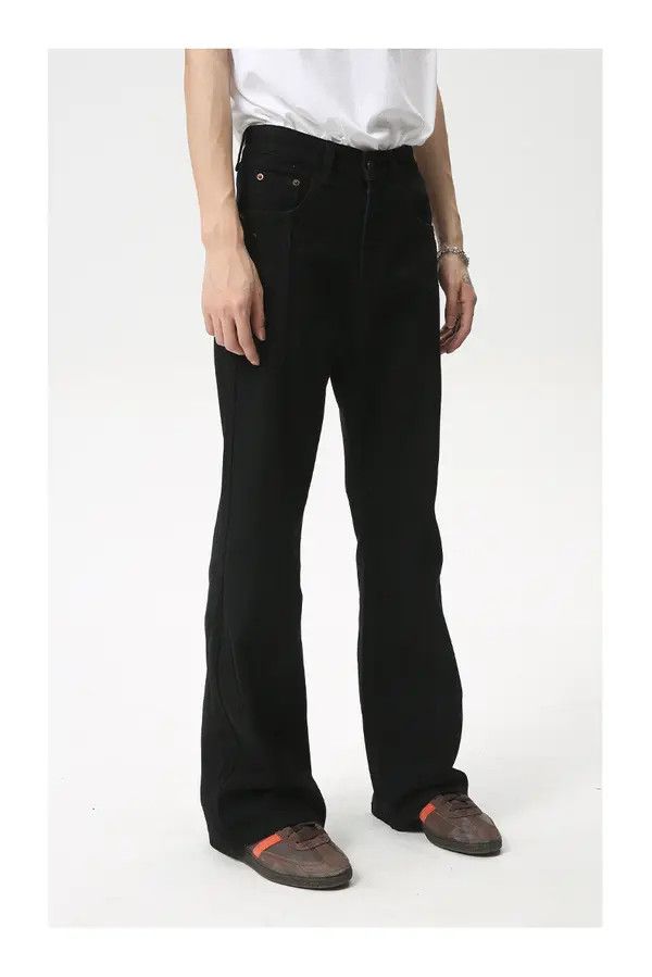 Japanese Brand Black cleanfit high street simple flared casual jeans Size US 34 / EU 50 - 4 Thumbnail