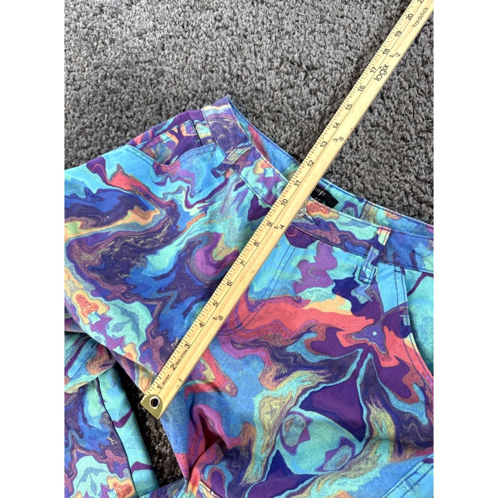 Forever 21 2. Keep exact spelling and capitalization from original (Forever 21 Carpenter Jeans Womens 28x28 Tye Dye Psycodelic Baggy Wide Party Y2K) Size 28" / US 6 / IT 42 - 5 Thumbnail