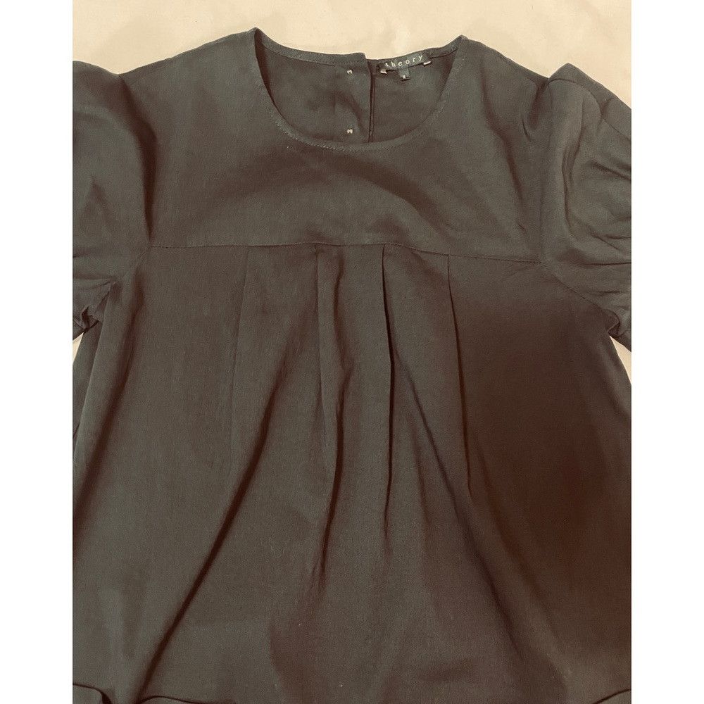 Theory Theory Linen Blend Short Sleeve Large Pockets Black Mini Dr Size S / US 4 / IT 40 - 9 Thumbnail