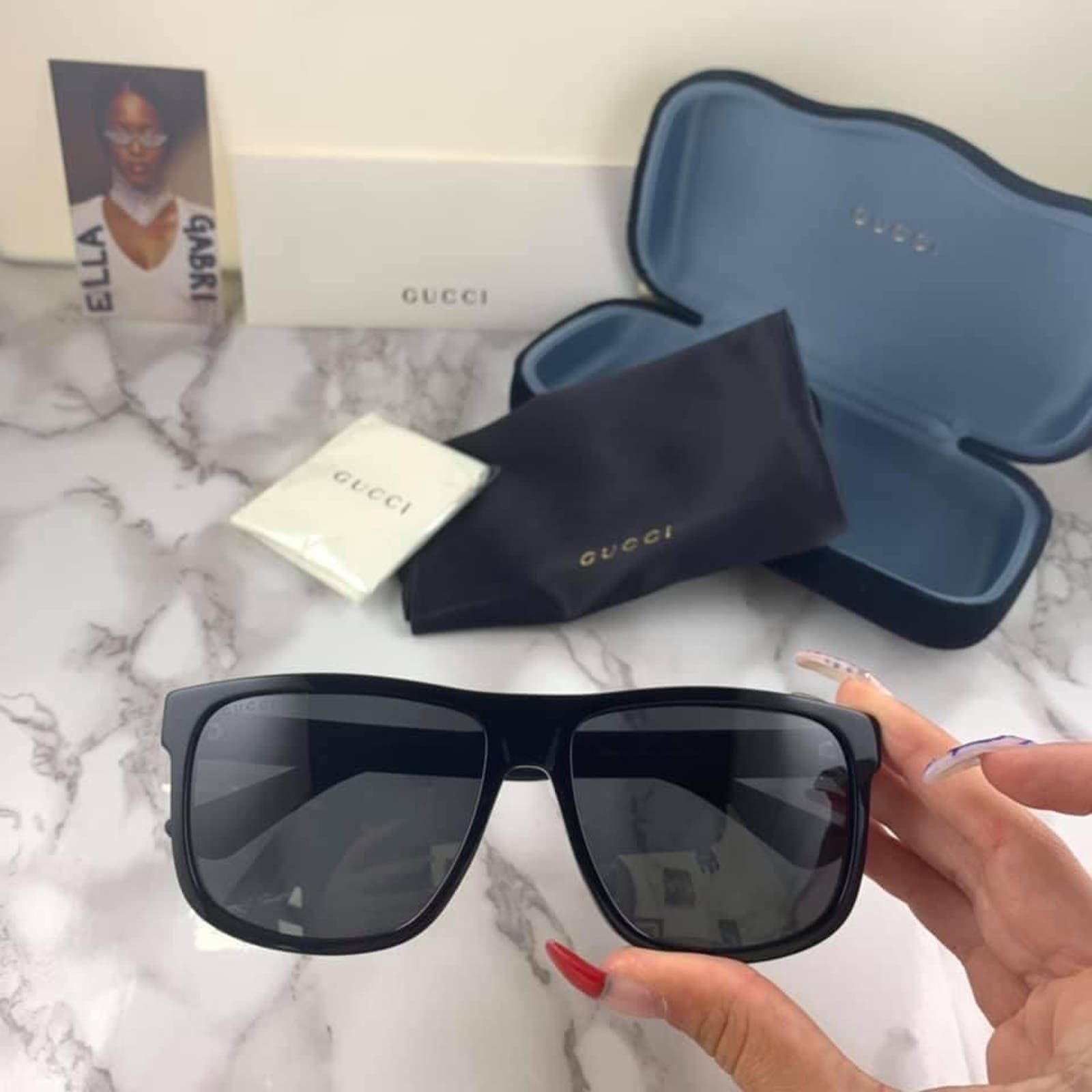Gucci NEW Gucci GG0010S Black Unisex Sunglasses Size ONE SIZE - 2 Thumbnail