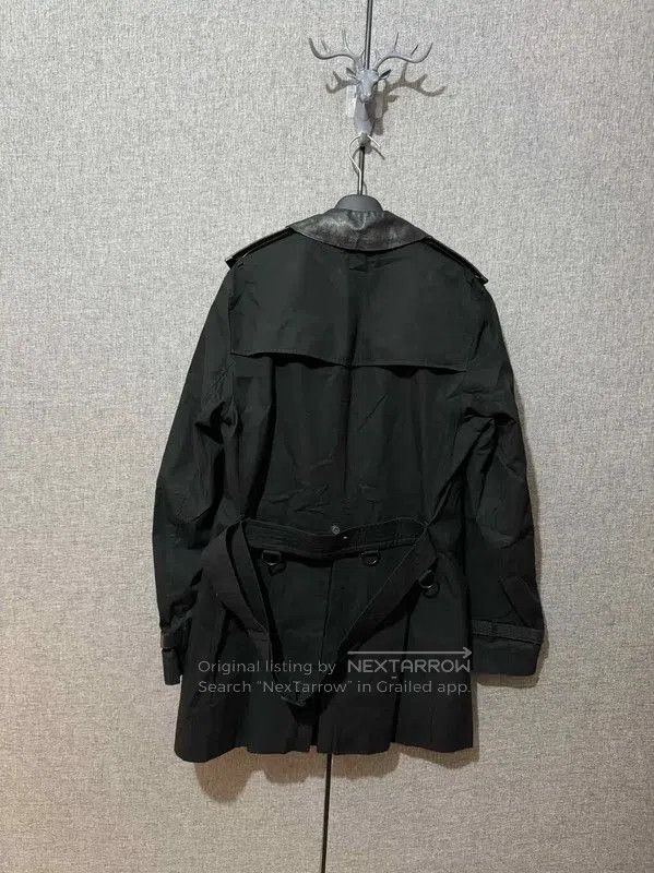 Burberry Burberry Black Leather Logo Men's Trench Coat. Size US M / EU 48-50 / 2 - 2 Thumbnail