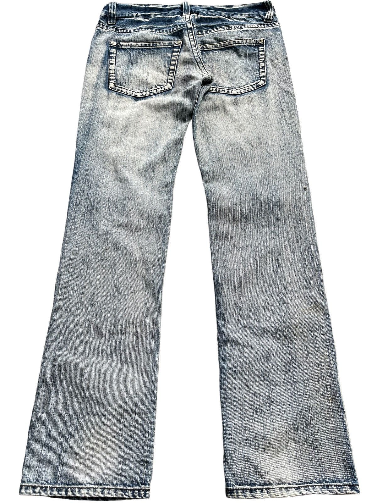Japanese Brand Vintage Japanese Blue Way Distressed Sky Bomber Style Jean Size US 32 / EU 48 - 2 Thumbnail