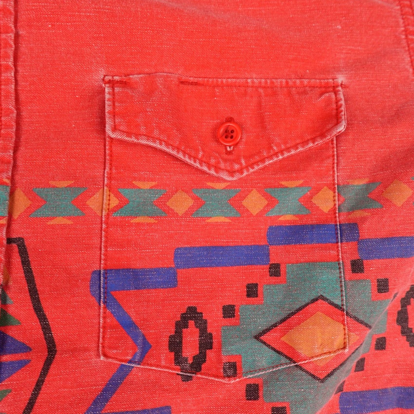 Wrangler VINTAGE Wrangler Shirt Mens XL Red Aztec Brushpopper Cowboy Western 90s Size US XL / EU 56 / 4 - 5 Thumbnail