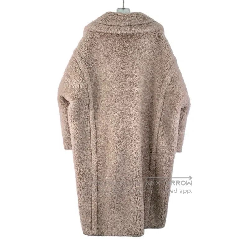 Max Mara Max Mara Beige Teddy Alpaca Hair Lapel Double Breasted Lon Size S / US 4 / IT 40 - 2 Thumbnail