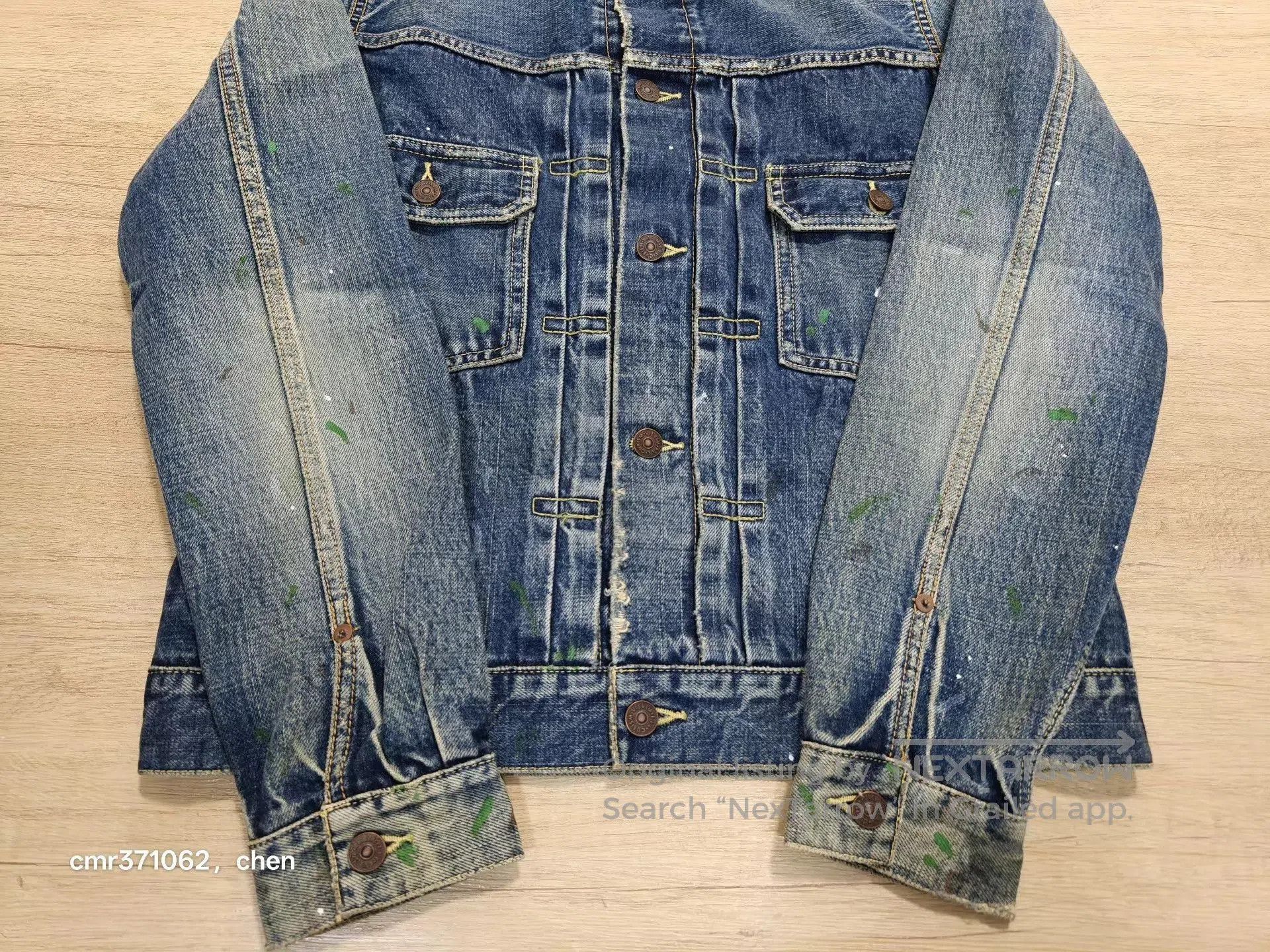 Visvim Blue Denim Jacket with Paint Splatter Details. Size US M / EU 48-50 / 2 - 5 Thumbnail