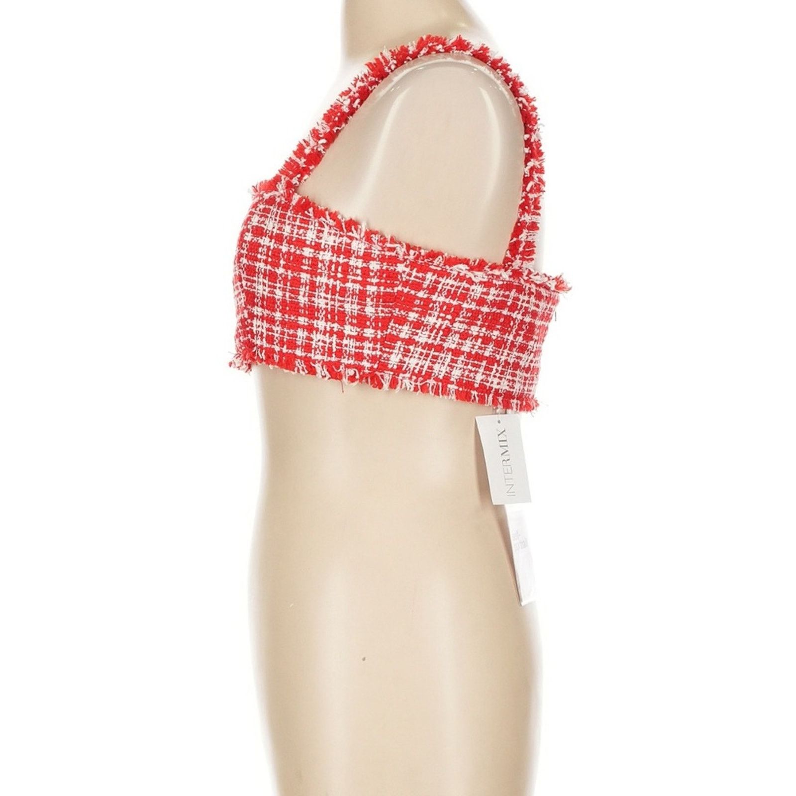 Self-Portrait NWT Self-Portrait Red Bouclé Crop Top - Size 8 - Red/White Size M / US 6-8 / IT 42-44 - 8 Thumbnail
