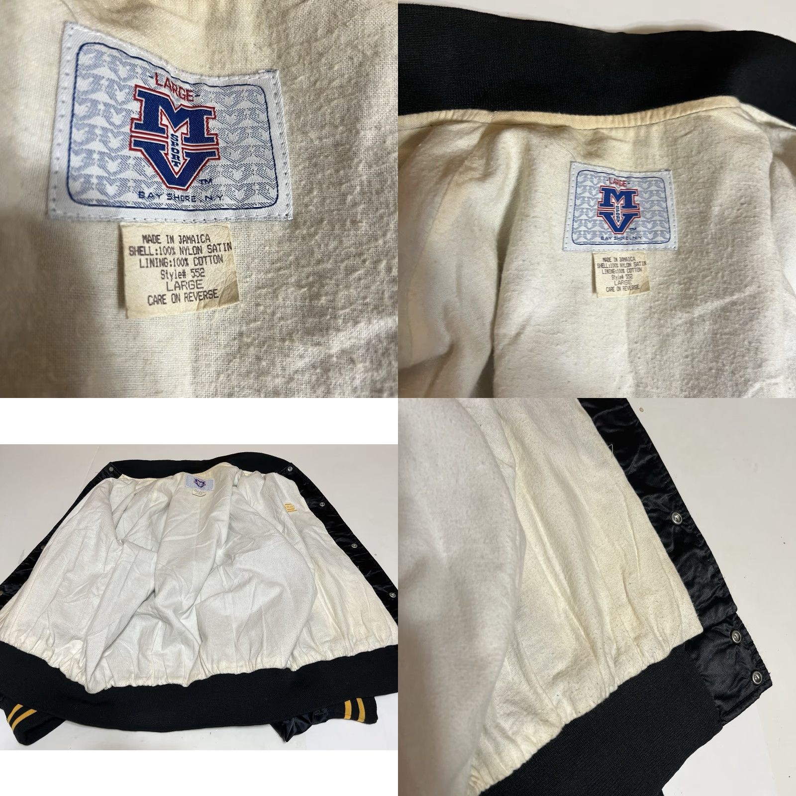 Vintage VINTAGE MV Sports NAPA THE LEGEND Satin Bomber Jacket Men’s L Black Jacket Size US L / EU 52-54 / 3 - 8 Thumbnail