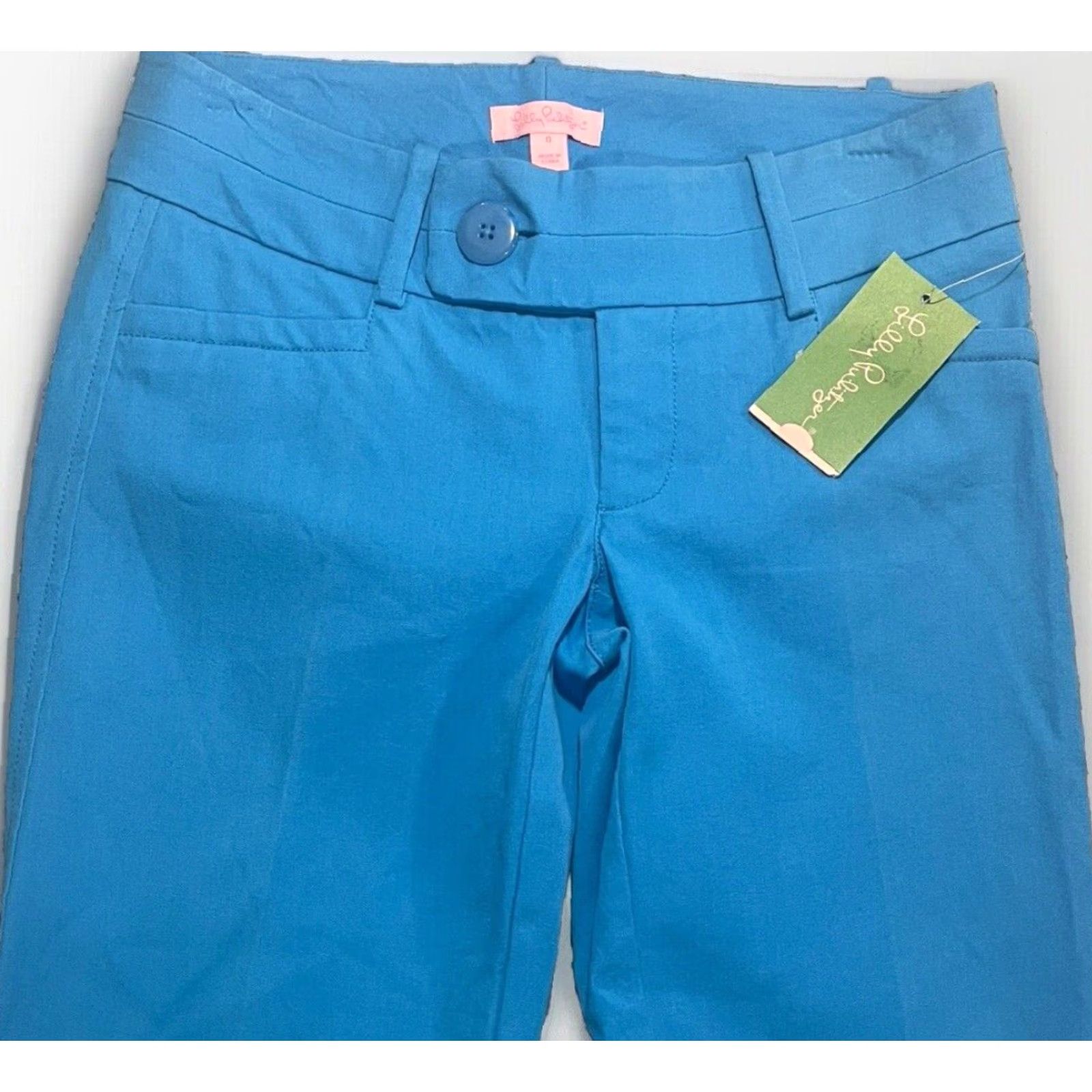 Lilly Pulitzer VINTAGE Lilly Pulitzer Women Pants Capris Cropped Blue 97% Cotton 2% Spandex Size 0 NWT Size 25" / US 0 / IT 36 - 4 Thumbnail