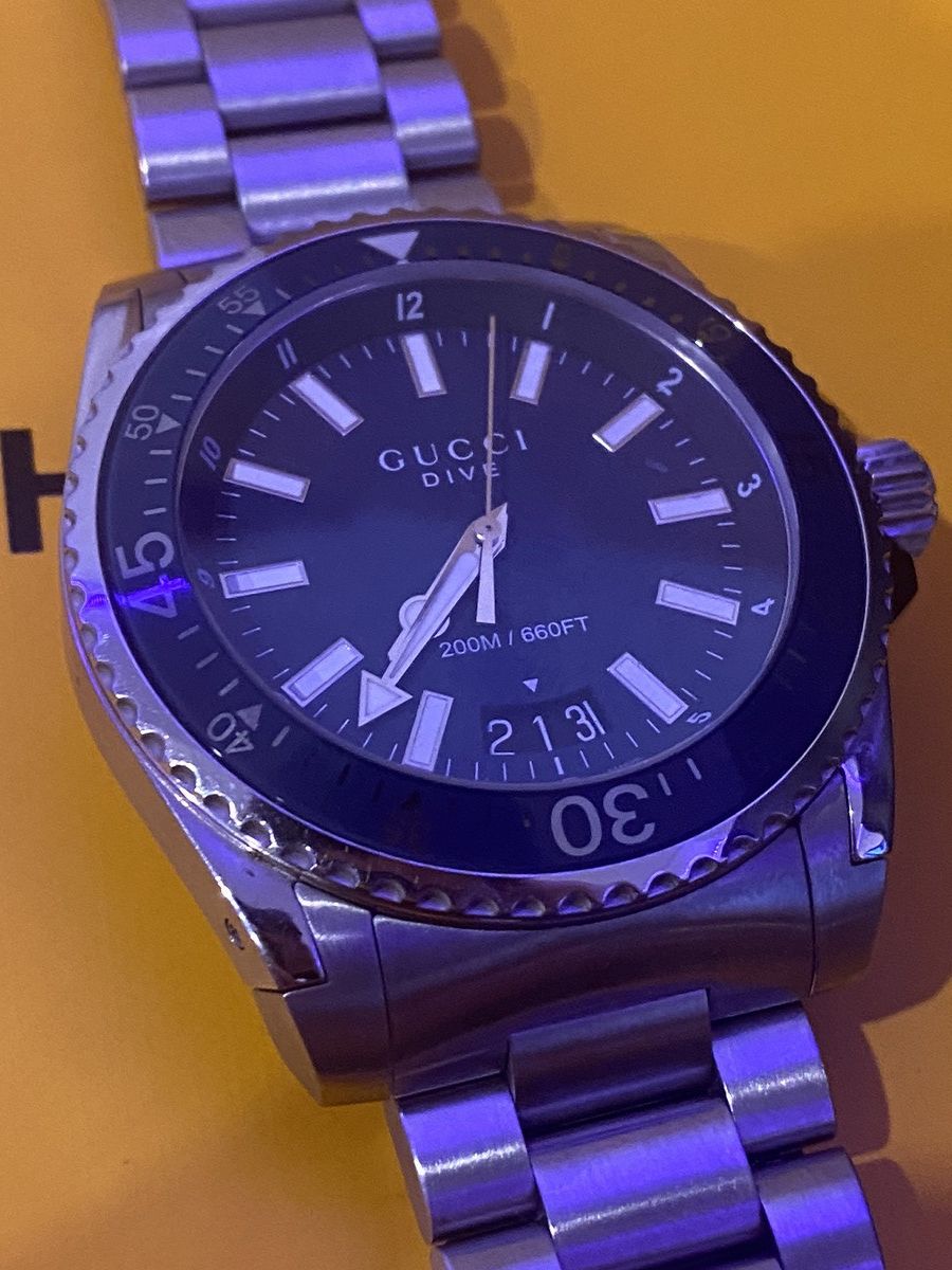 Gucci Swiss Blue Dial Stainless Steel 45mm Dive Watch by GUCCI Size ONE SIZE - 8 Thumbnail