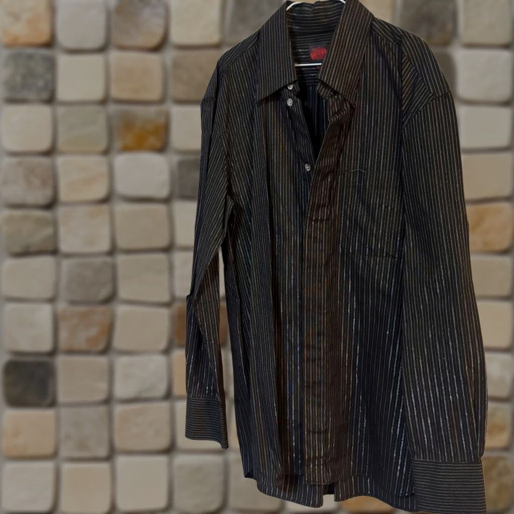 Jean Paul Gaultier Jean Paul GAULTIER CLASSIQUE Long Sleeve Shirt 46 Khaki Stripe Cotton Size US XXL / EU 58 / 5 - 1 Thumbnail