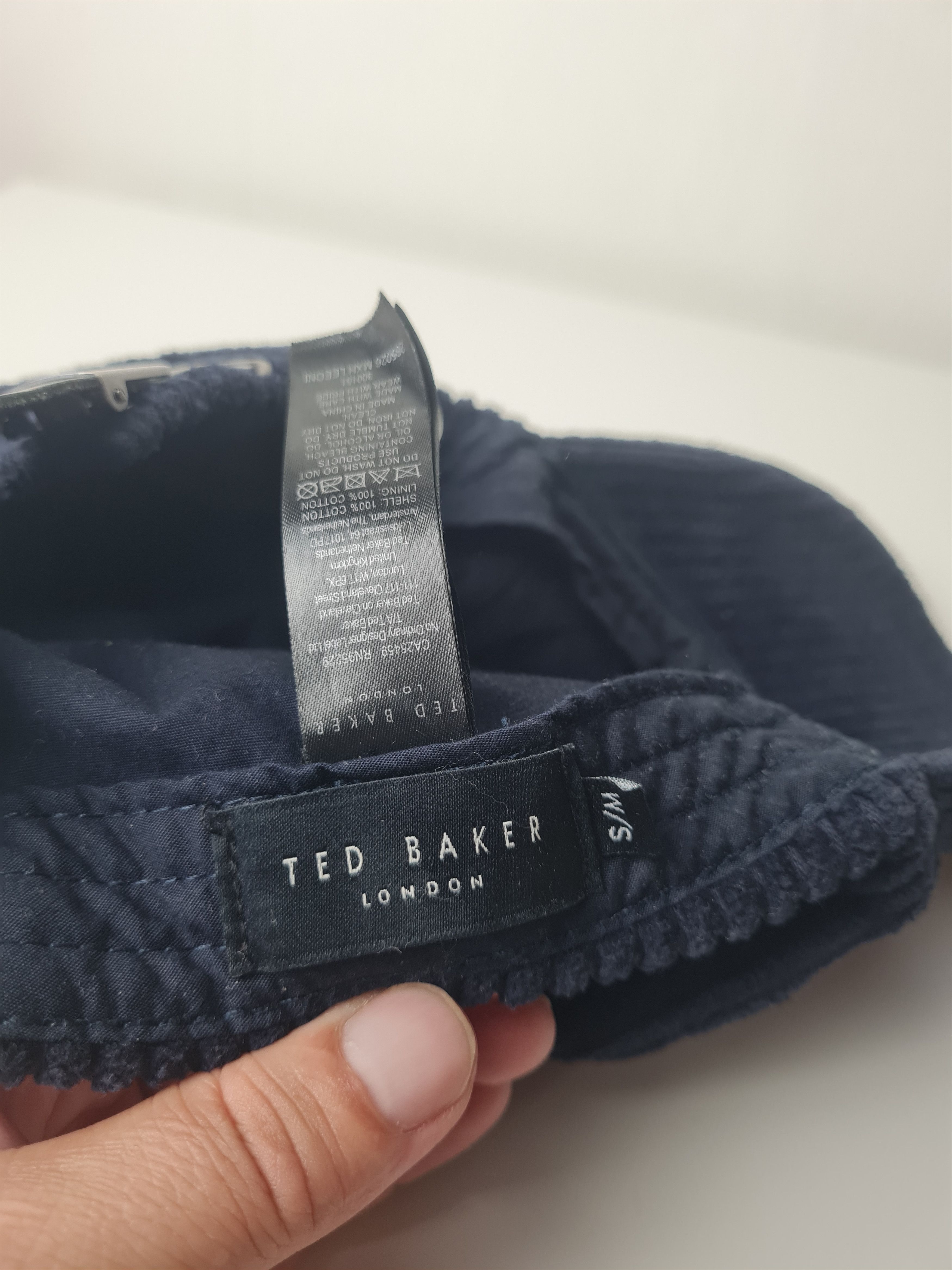 Ted Baker Ted Baker London Corduroy Baseball Cap Navy Hat Cord Cotton Size ONE SIZE - 9 Thumbnail