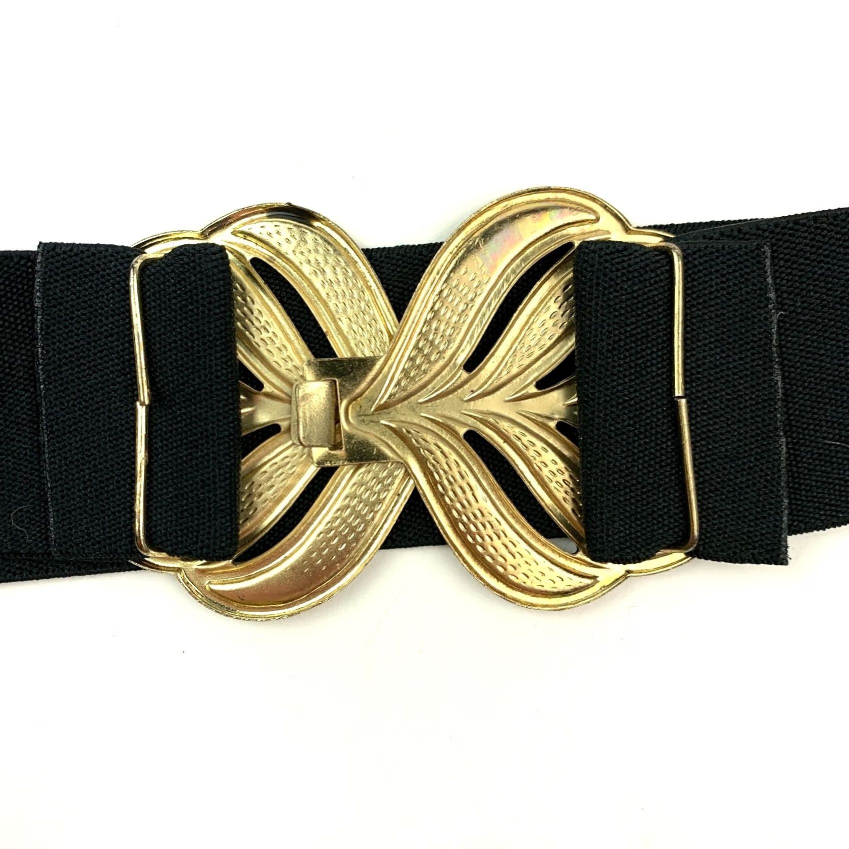 Vintage VINTAGE Peacock Feather Black Gold Stretch Enamel Metal Hook Clasp 31" Size ONE SIZE - 6 Thumbnail
