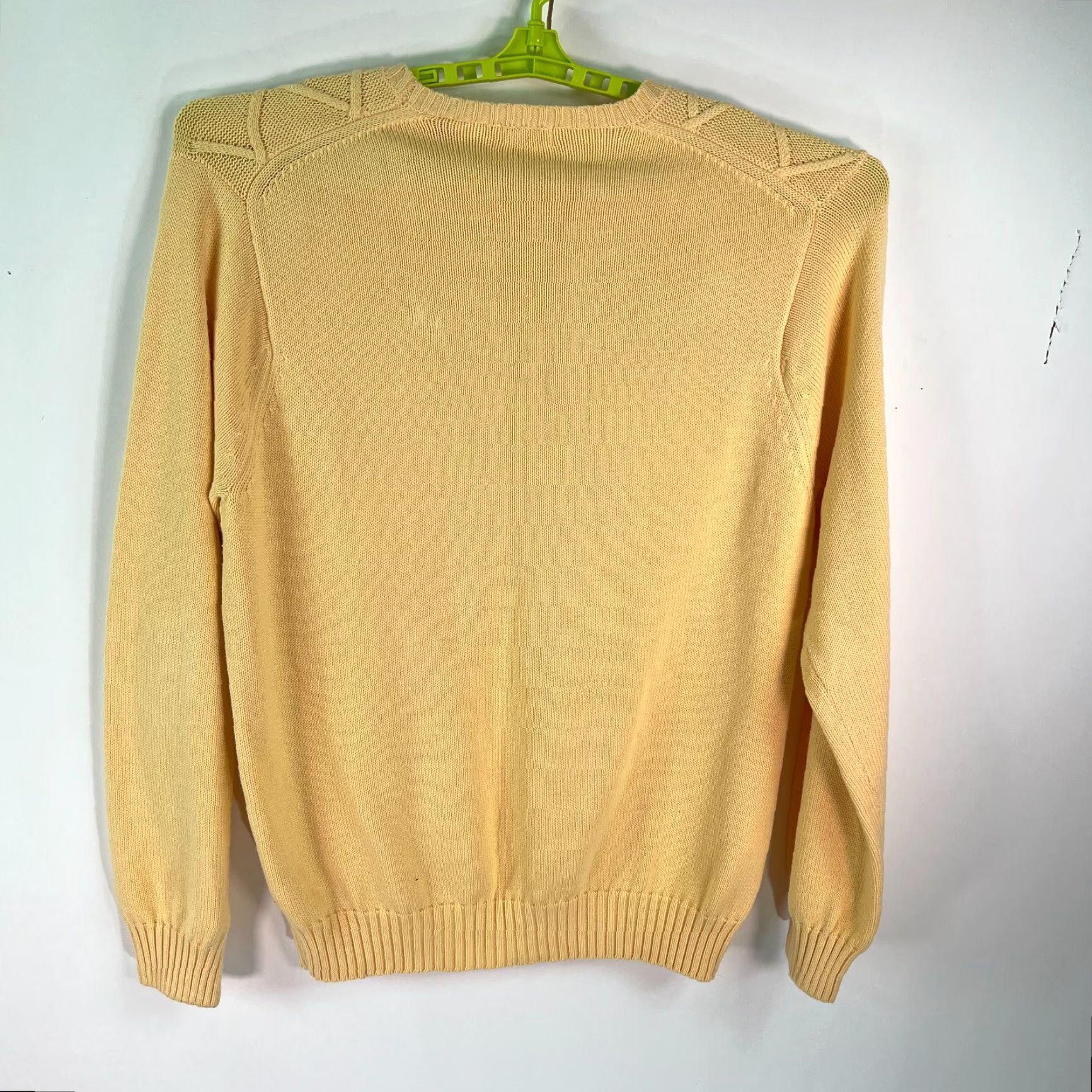Izod IZOD Sweater Men's XL Crew Neck Long Sleeves Pullover Cable Knit Yellow Size US XL / EU 56 / 4 - 2 Thumbnail