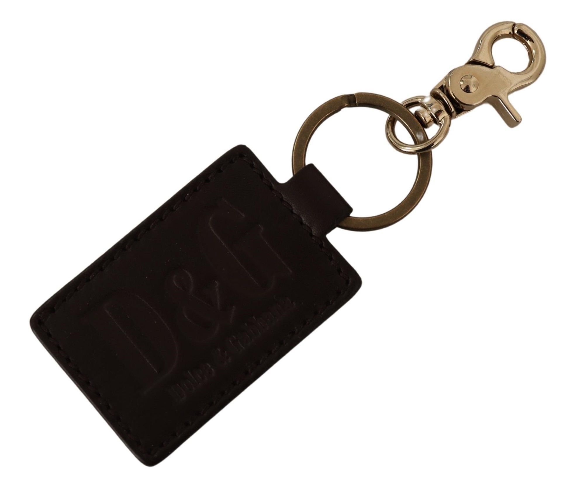 Dolce & Gabbana Elegant Unisex Leather Keyring with Gold Men's Detail Size ONE SIZE - 1 Thumbnail