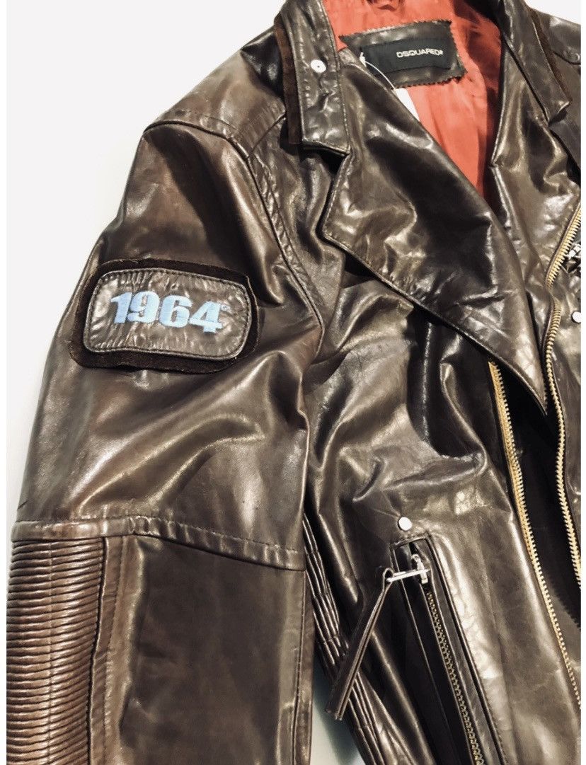Dsquared2 Dsquared2 🇮🇹 Ovine Leather Accordion Edge Biker Jacket 54 NEW Size US L / EU 52-54 / 3 - 6 Thumbnail