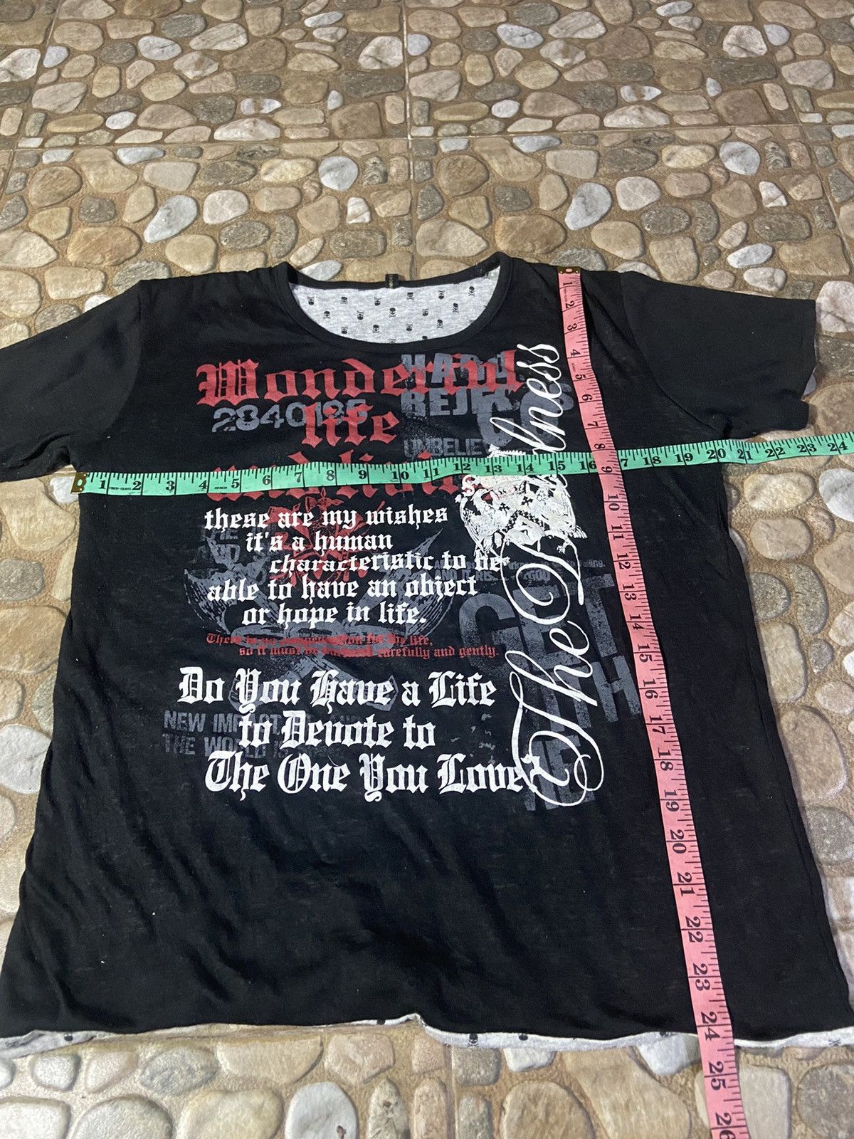 Hysteric Glamour VTG Y2K dangerous warning revesible t-shirt punk skulls Size US L / EU 52-54 / 3 - 10 Thumbnail