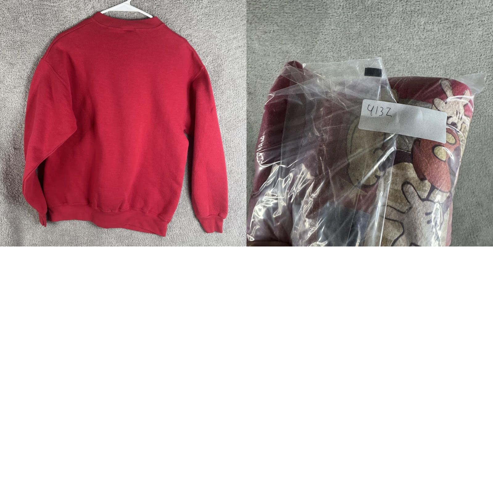 Disney VINTAGE Mickey Mouse Sweatshirt Mens M Red Graphic Print The Disney Store Crew Neck Pullover Fleece Cotton Polyester Long Sleeve Size US M / EU 48-50 / 2 - 9 Thumbnail