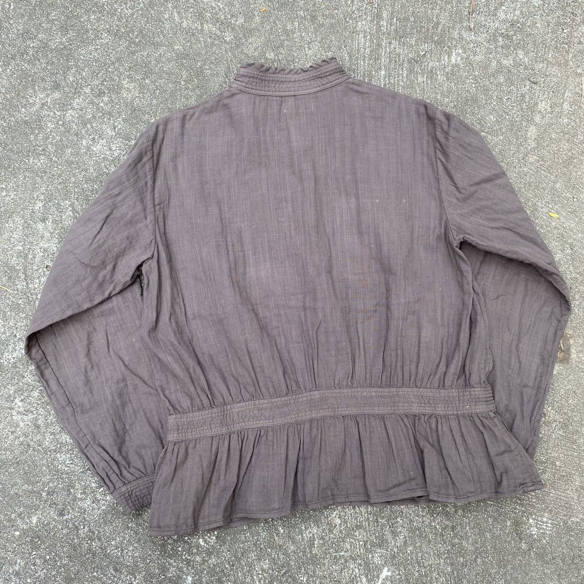 Issey Miyake Plantation Brown Pintuck Peplum Blouse. Size M / US 6-8 / IT 42-44 - 11 Thumbnail
