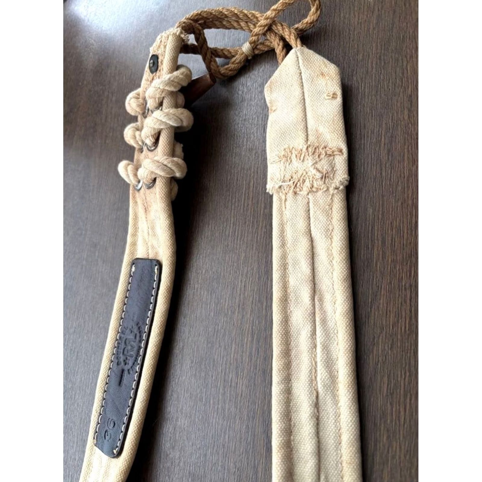 Ralph Lauren RRL Ralph Lauren Rope Belt Size 36 Leather Patch canvas 70-80's Pre-owned Size 36 - 2 Thumbnail