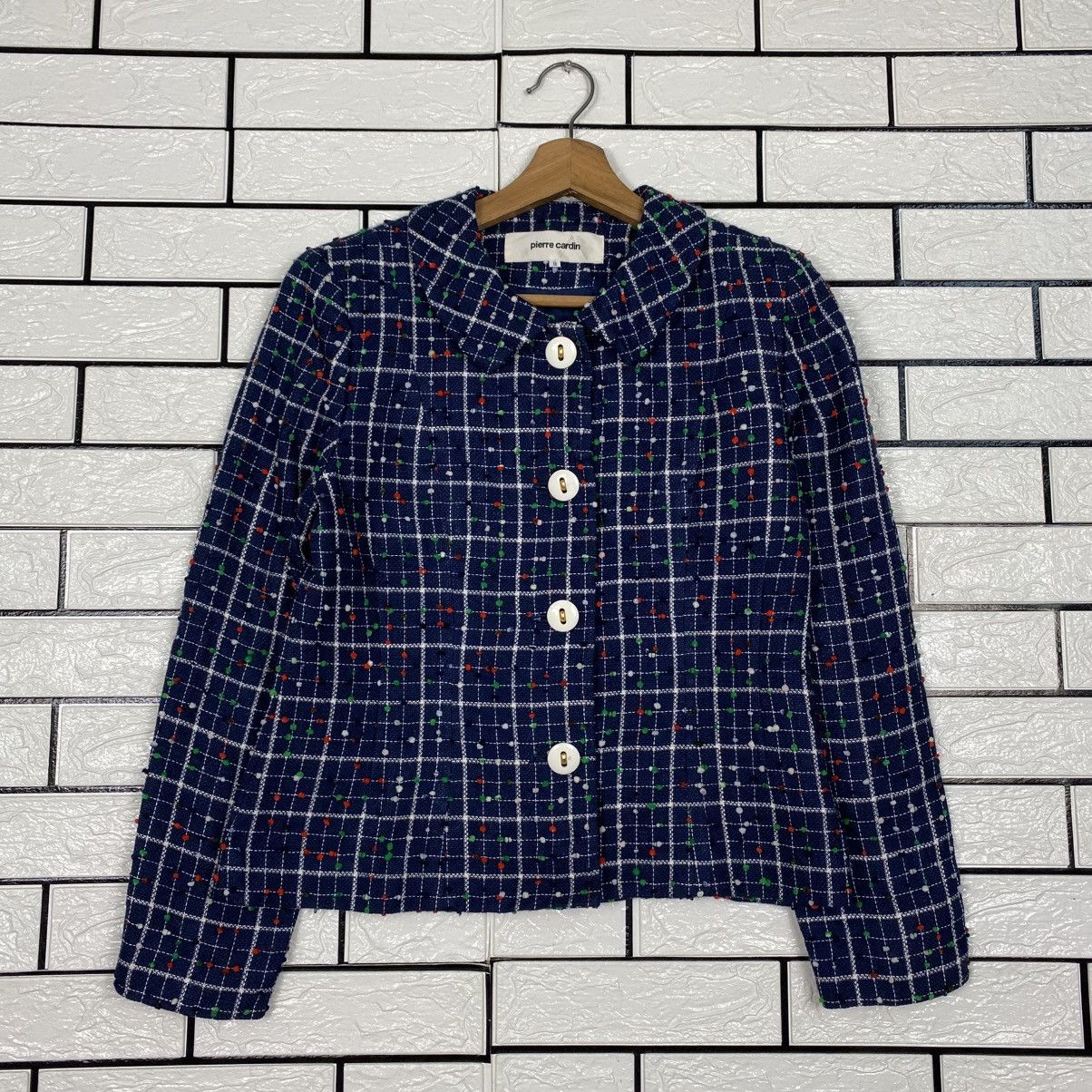 Pierre Cardin 📌Vintage Tweed Jacket Button Pierre Cardin Size M / US 6-8 / IT 42-44 - 2 Thumbnail