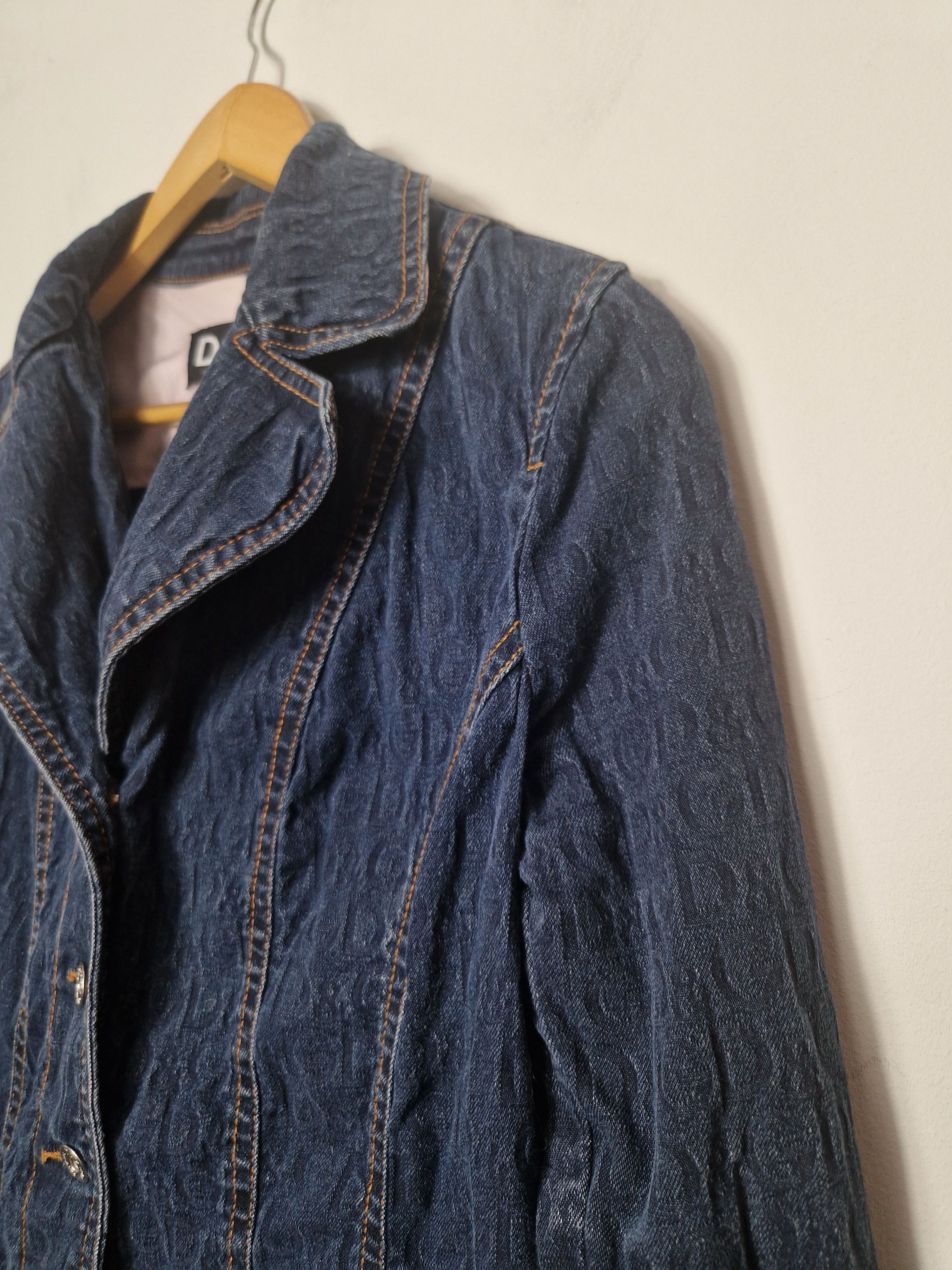 Dolce & Gabbana Dolce & Gabbana vintage monogram denim blazer jacket Size L / US 10 / IT 46 - 8 Thumbnail