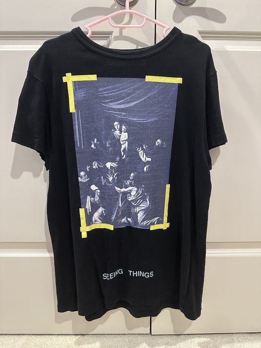 Off white seeing things hot sale shirt