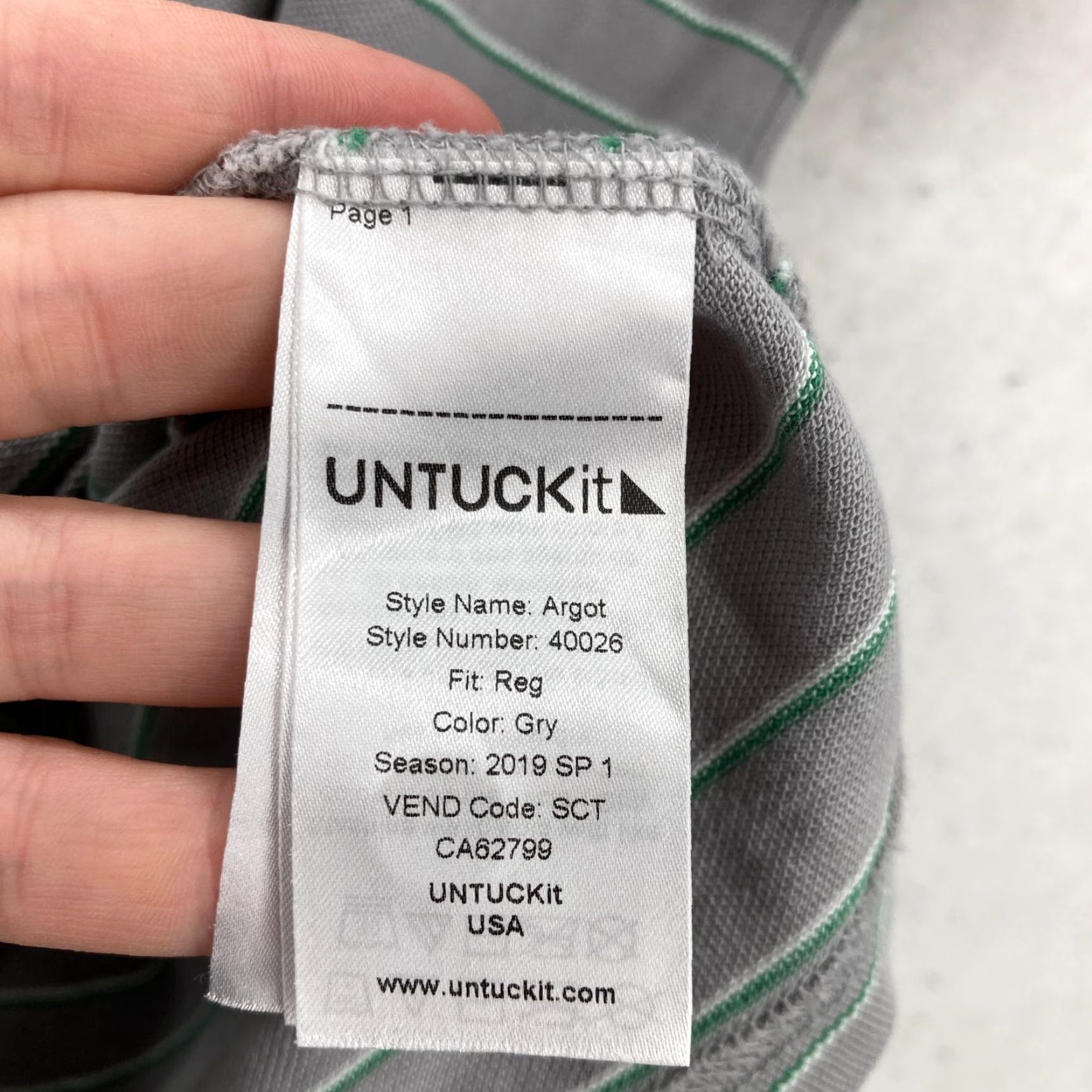 UNTUCKit UNTUCKit Argot Polo Shirt Mens 2XL Gray Striped Short Sleeve Pima Cotton Preppy Size US XXL / EU 58 / 5 - 5 Thumbnail