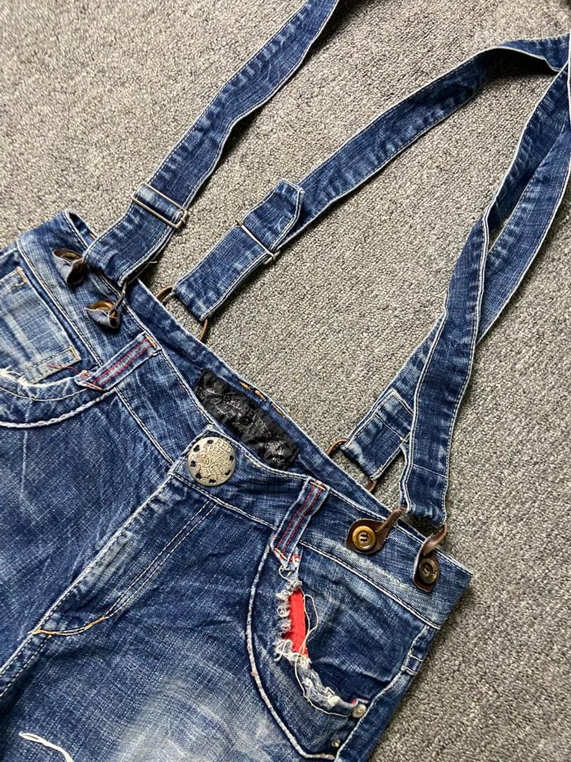 Japanese Brand Vintage Red Pepper Distressed Ripped Jeans Overalls (184) Size US 35 - 15 Thumbnail