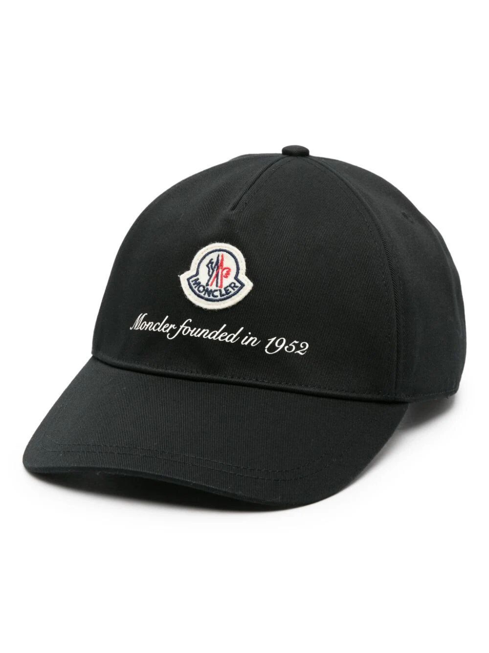 image of Moncler Logo Cotton Baseball Cap in Black, Men's