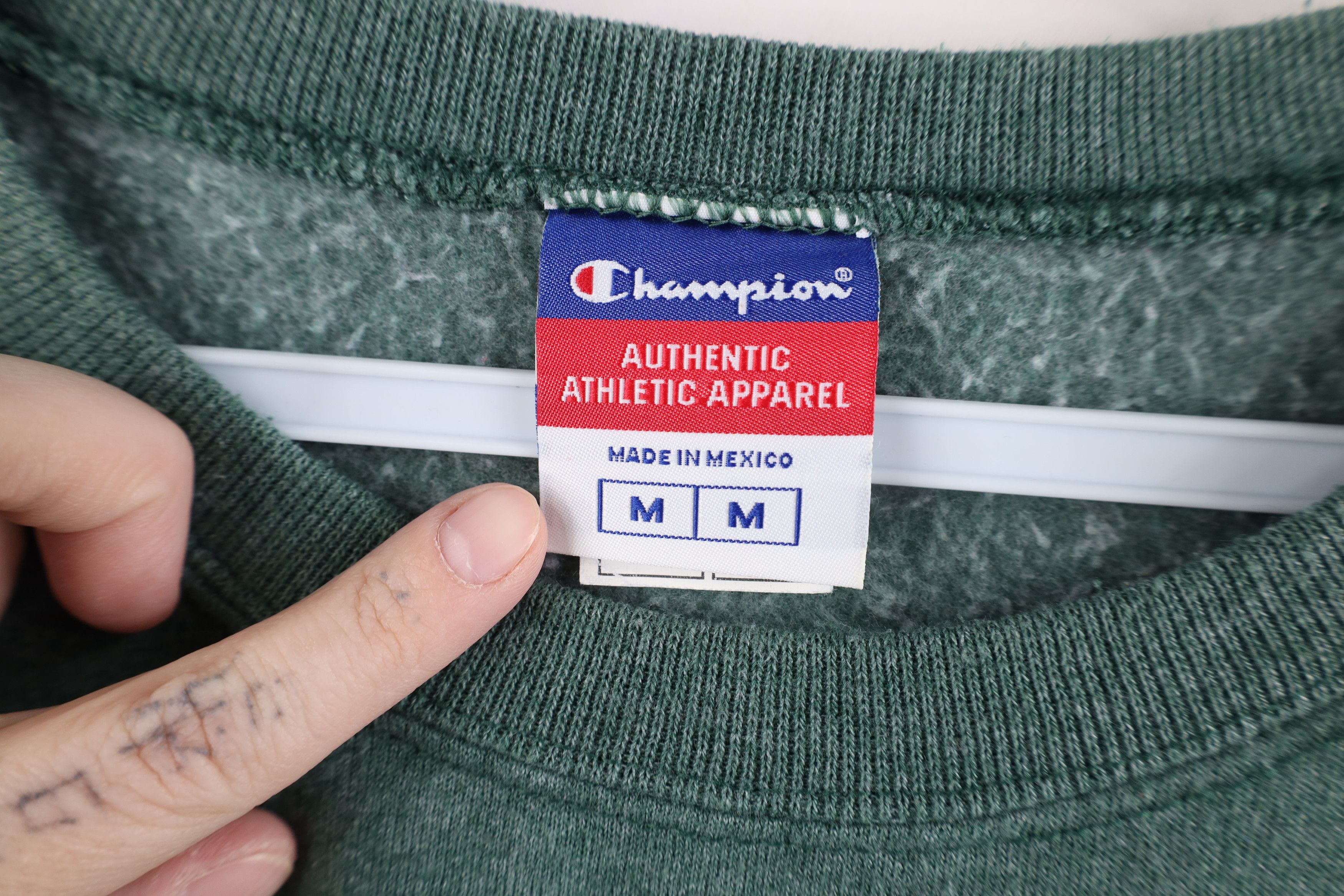 Champion × Vintage Vintage 90s Champion Spell Crewneck Sweatshirt Heather Green Size US M / EU 48-50 / 2 - 8 Thumbnail