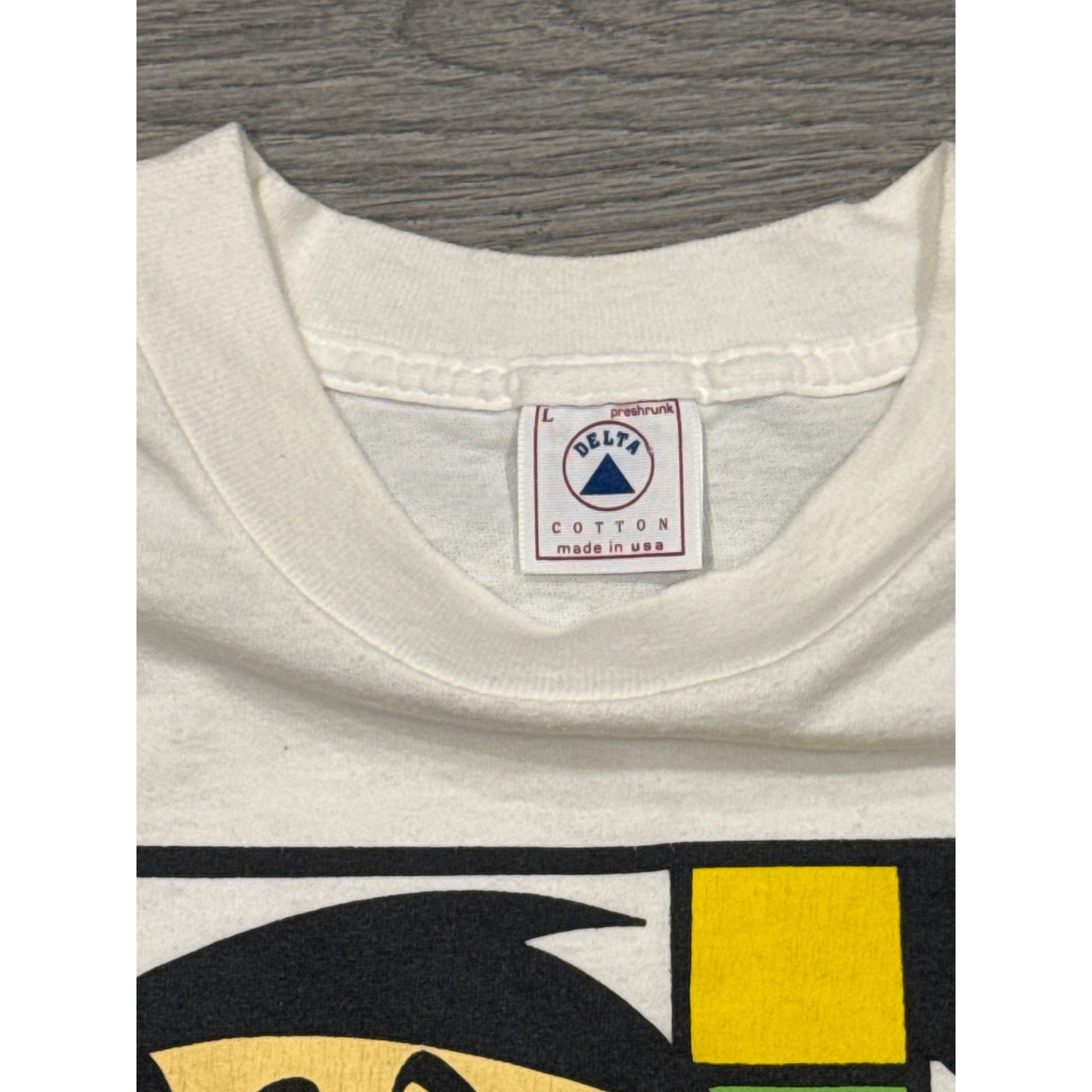 Other 1994 Fred Flinstone Squares White Single Stitched Delta T-Sh Size US L / EU 52-54 / 3 - 5 Thumbnail