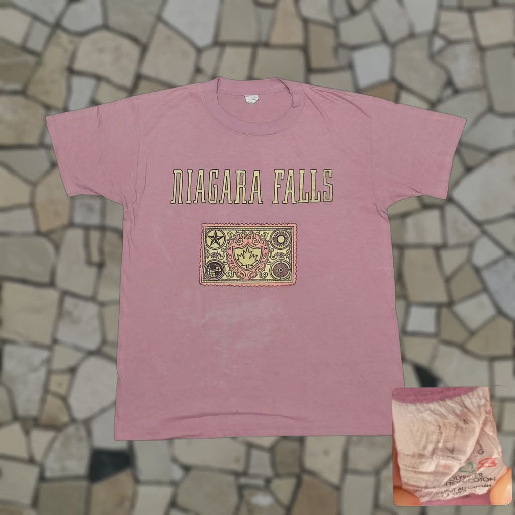 Vintage VINTAGE Niagara Falls Single Stitch Souvenir Tee Mens Large Mauve Pink Tee Size US L / EU 52-54 / 3 - 1 Thumbnail