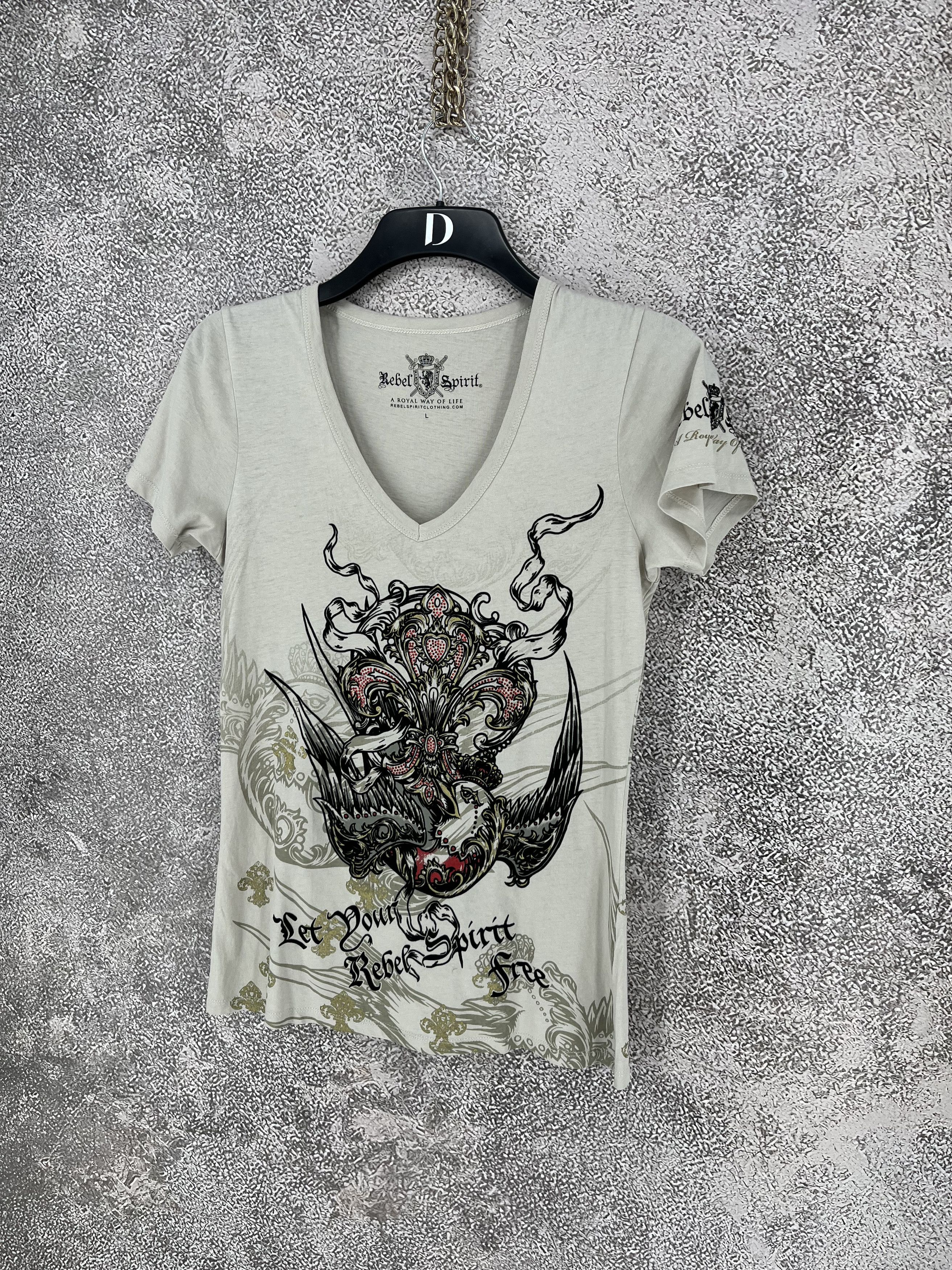 Ed Hardy Vintage Y2K Rebel Spirit AllOver Eagles Wings Ed Hardy Style Size L / US 10 / IT 46 - 3 Thumbnail