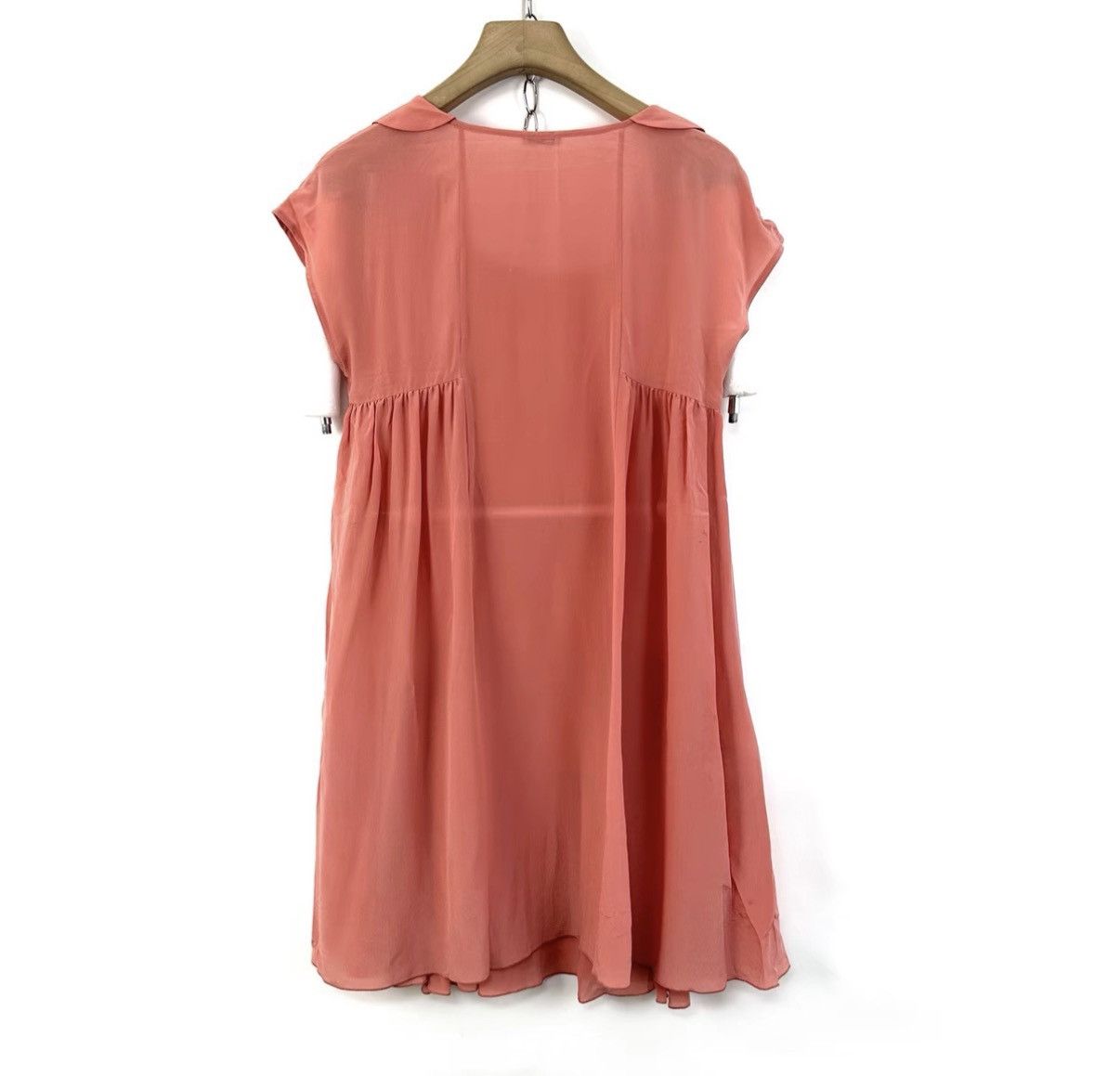 Miu Miu Miu Miu Lotus Pink Petal Collar Silk Dress K12 Size XS / US 0-2 / IT 36-38 - 2 Thumbnail