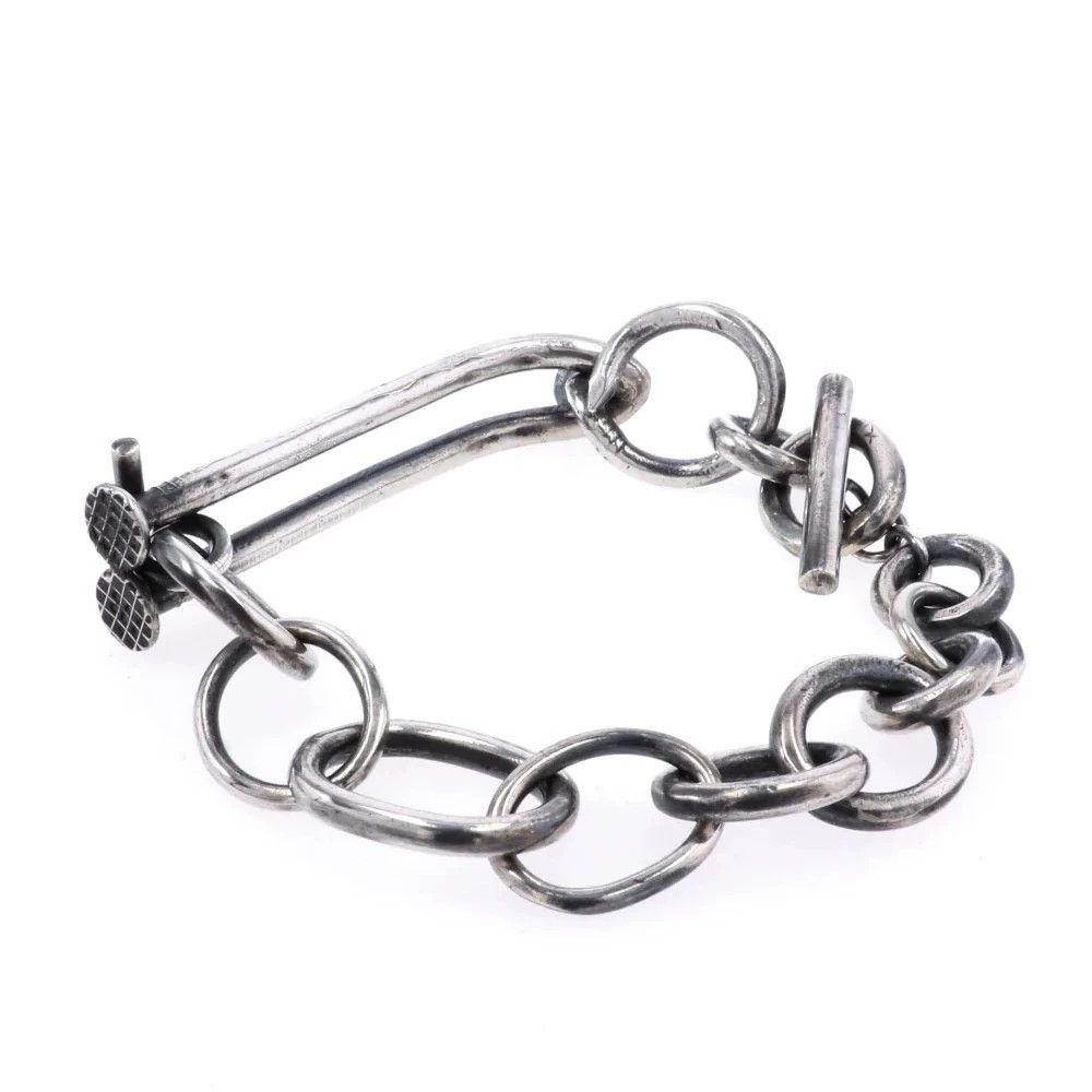 Guidi Guidi Distressed Double Nail Silver M-18 Bracelet Size ONE SIZE - 3 Thumbnail