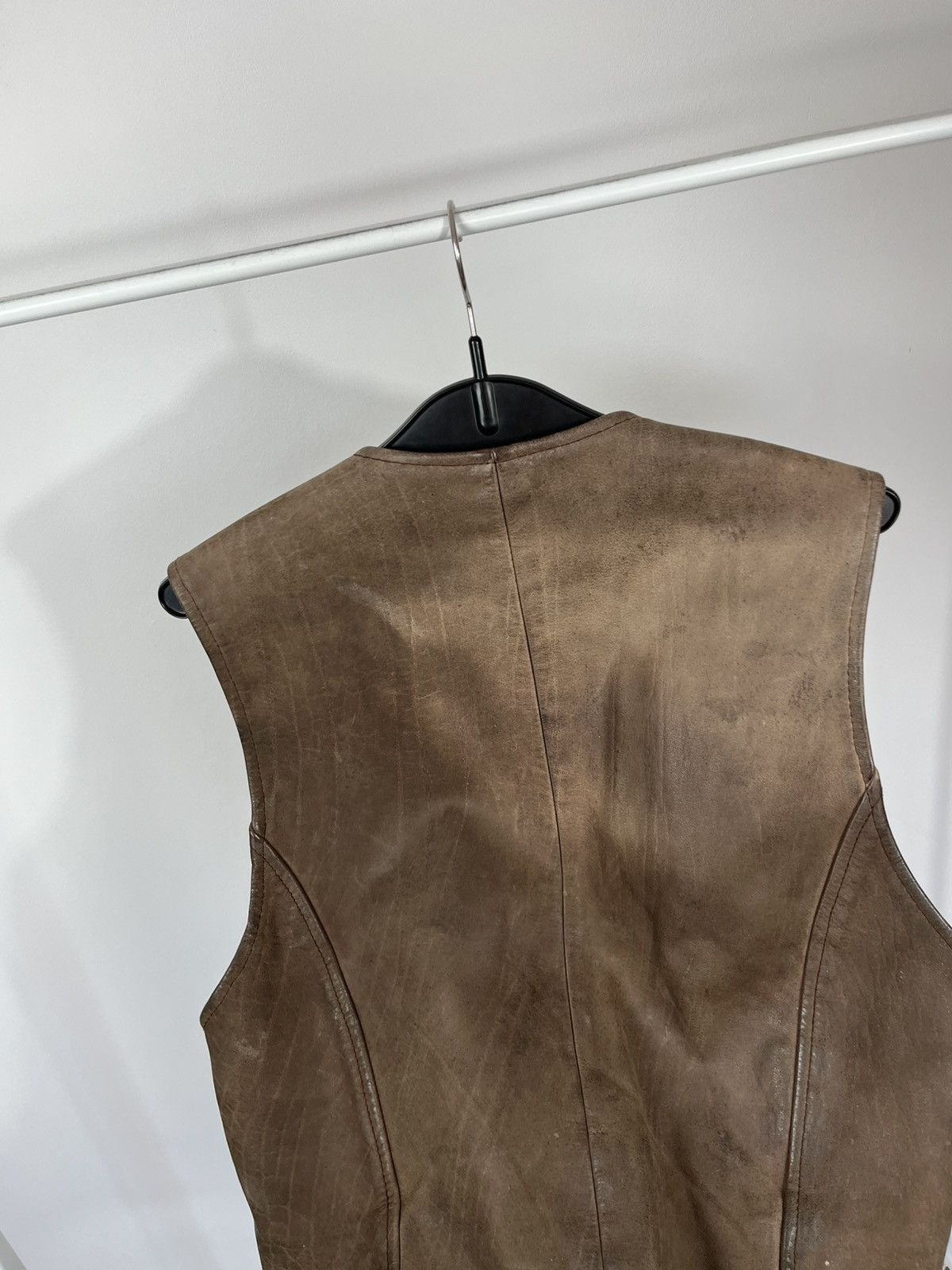 Leather Vintage Distressed Leather Vest Brown Biker Western 48 Size US M / EU 48-50 / 2 - 16 Thumbnail