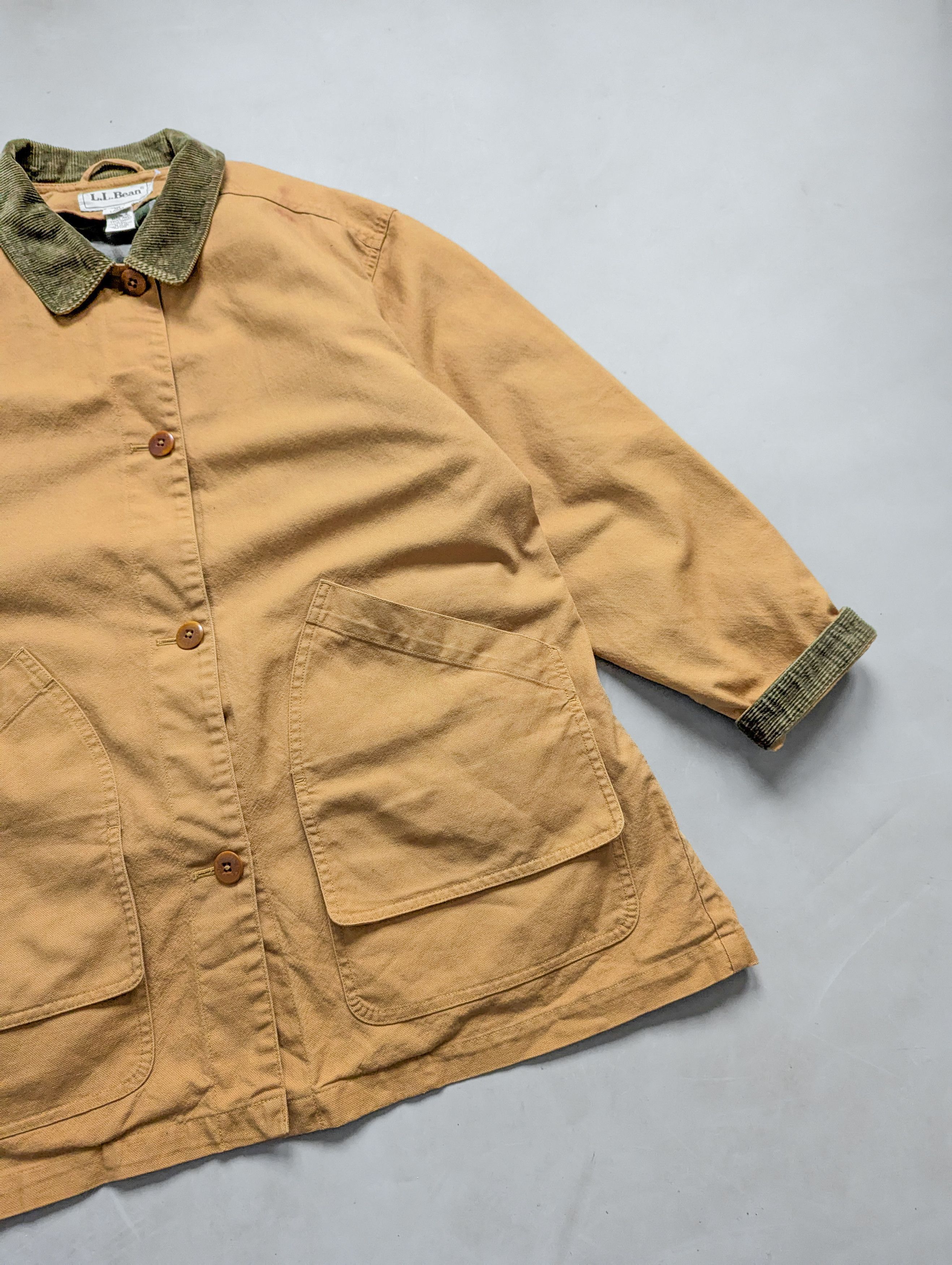 L.L. Bean × Vintage Vintage 90’ L.L. Chore Jacket + Lining Brown Denim Lined Size M / US 6-8 / IT 42-44 - 3 Thumbnail