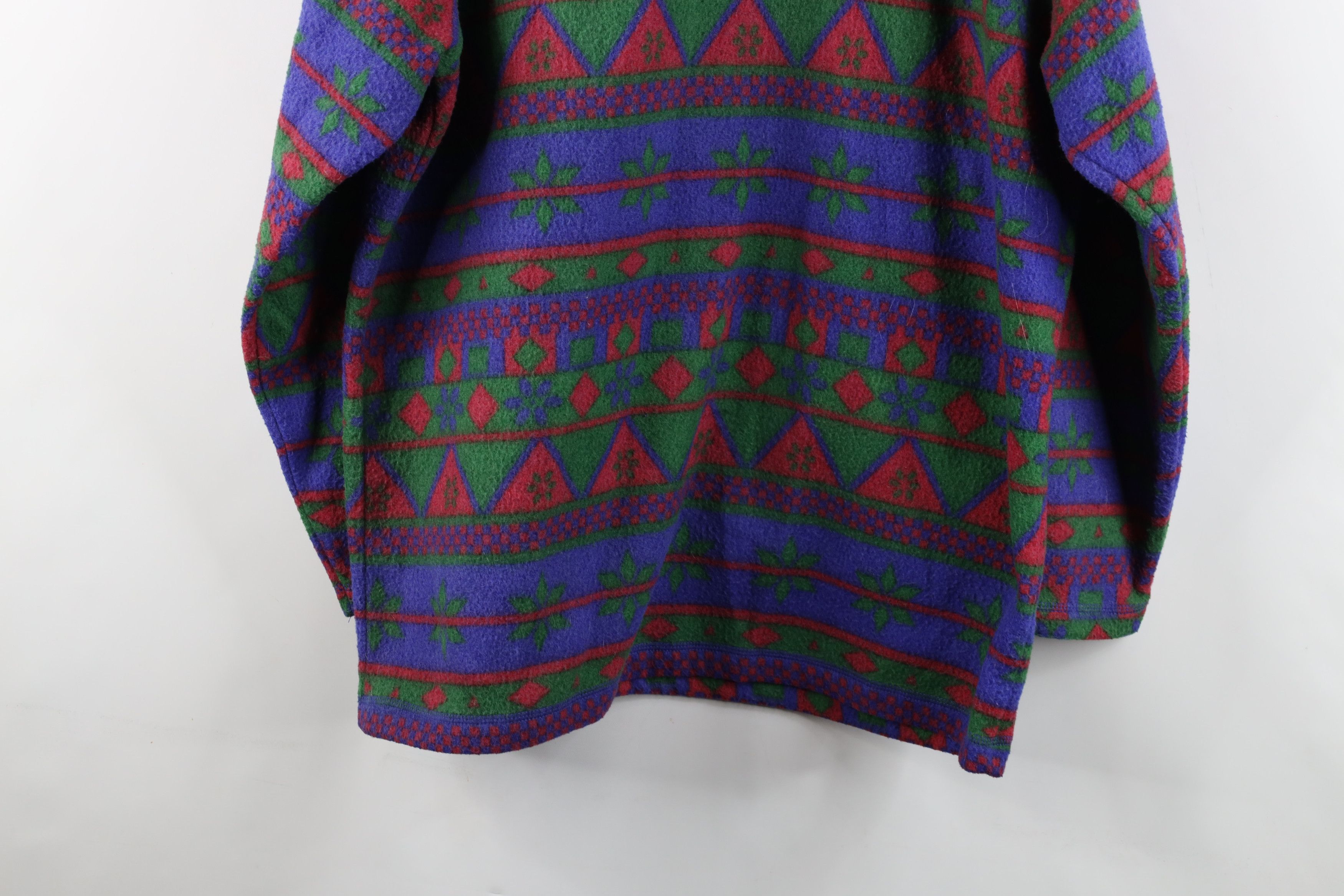 Vintage Vintage 90s Streetwear Snowflake Fair Isle Fleece Sweater Size L / US 10 / IT 46 - 9 Thumbnail